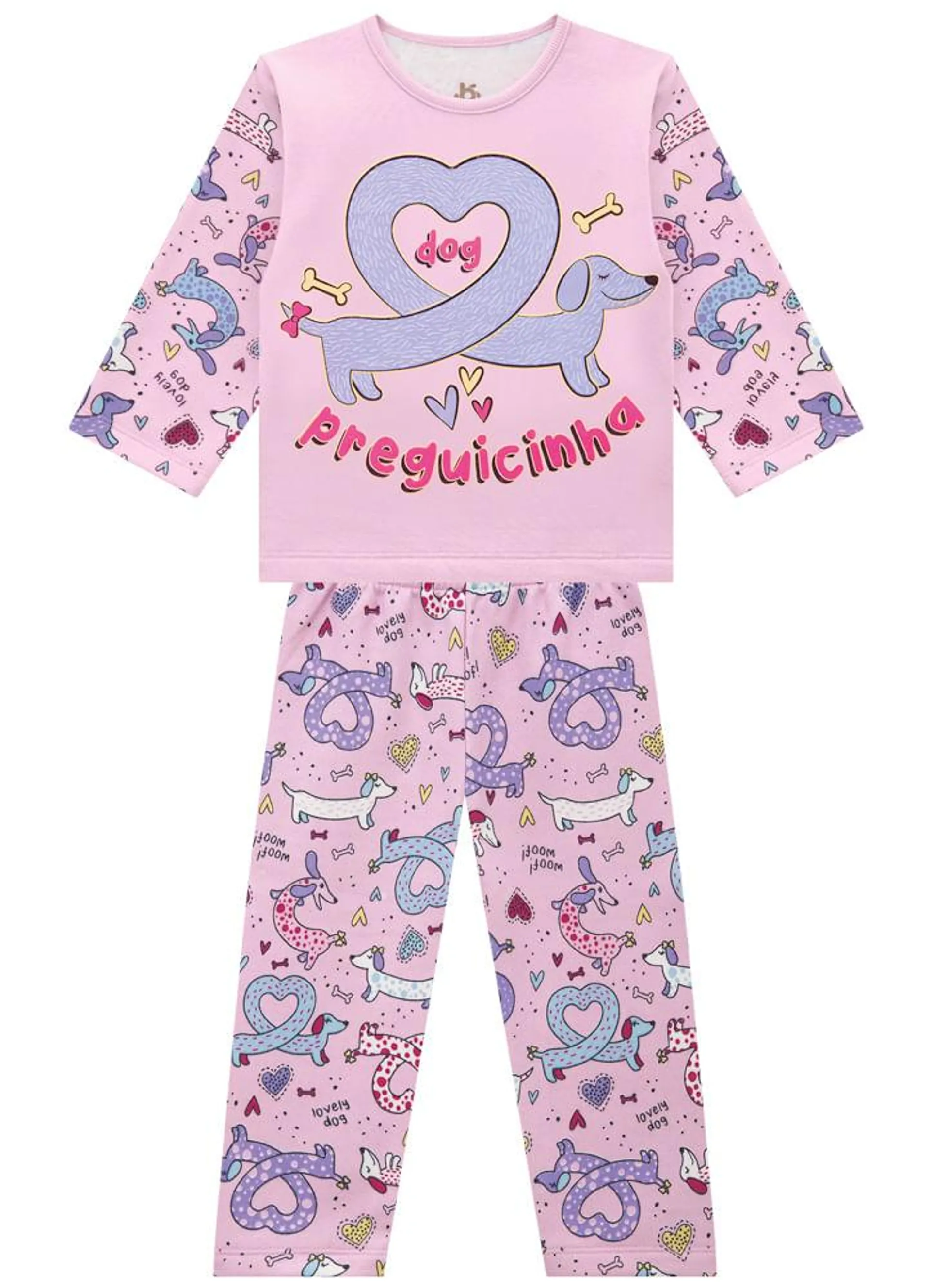 Pijama infantil menina de cachorrinho Brandili