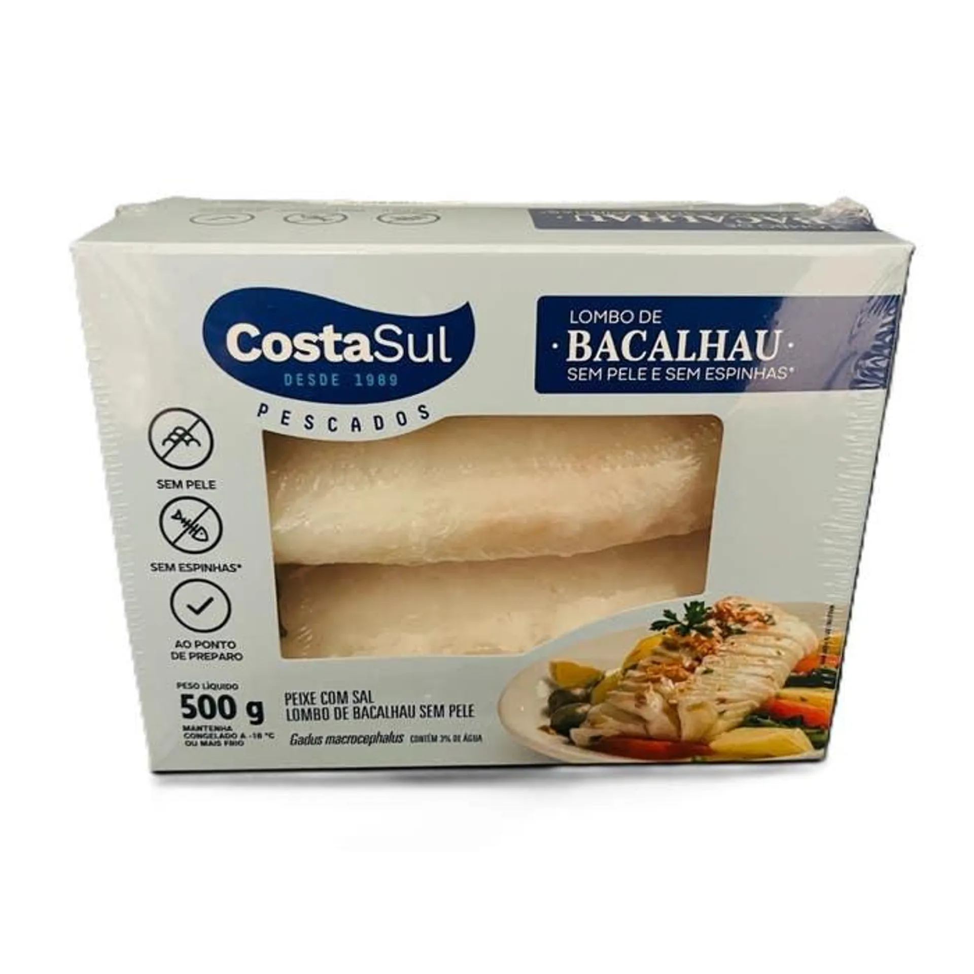 Lombo De Bacalhau Sem Pele E Espinhas Costa Sul 500g