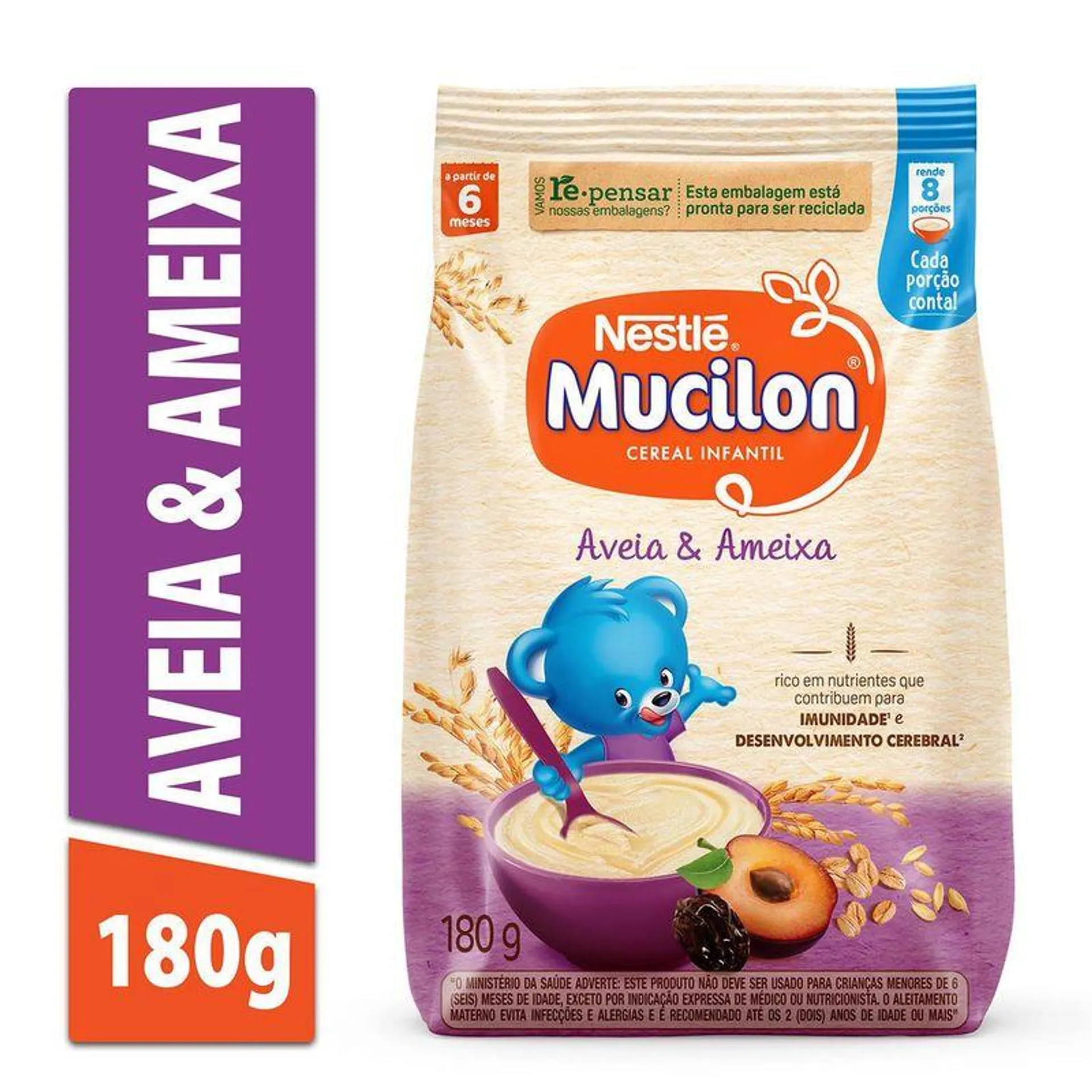 Cereal Infantil Mucilon Aveia Integral e Ameixa 180g