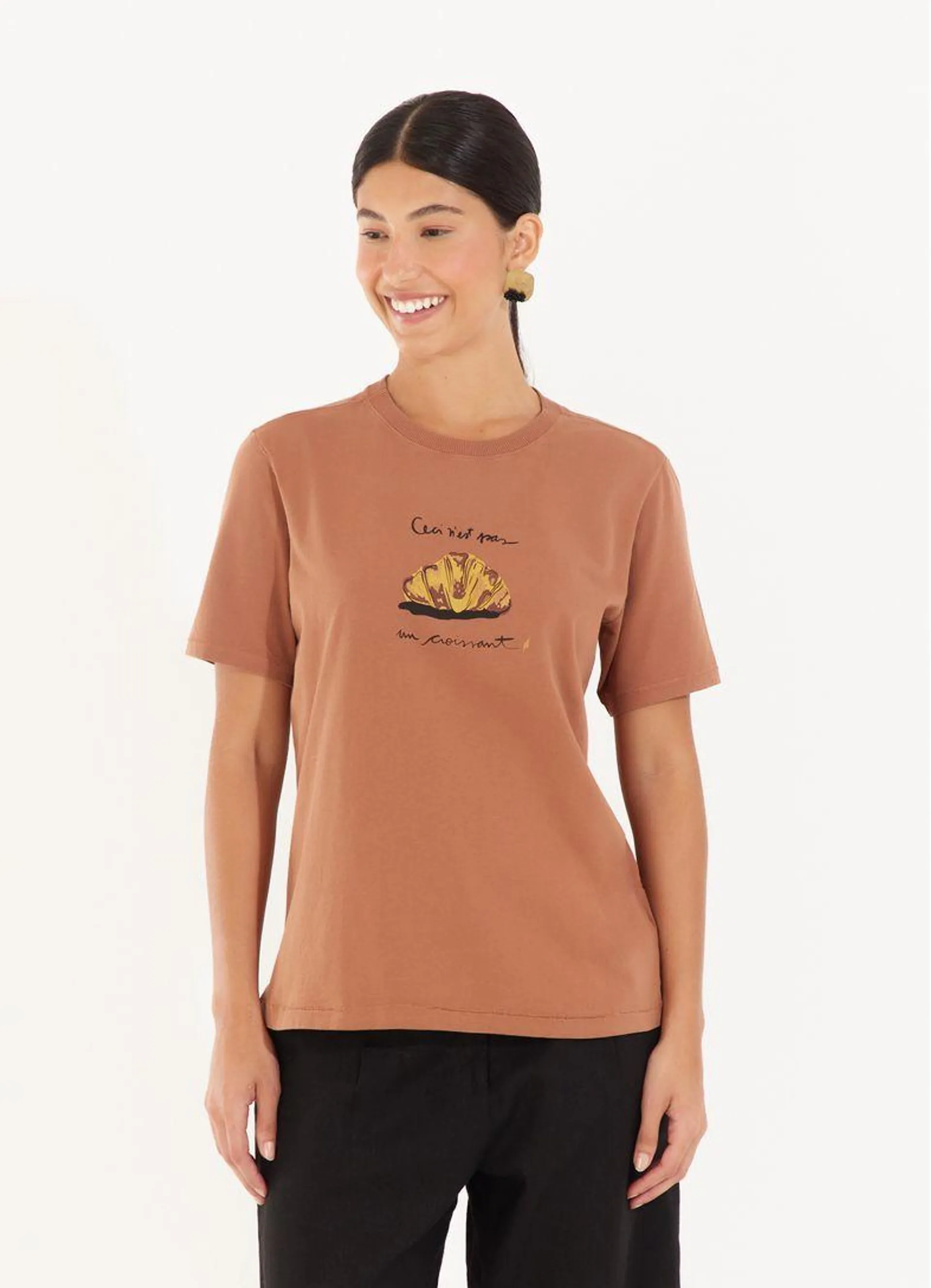 T-shirt classic croissant marrom