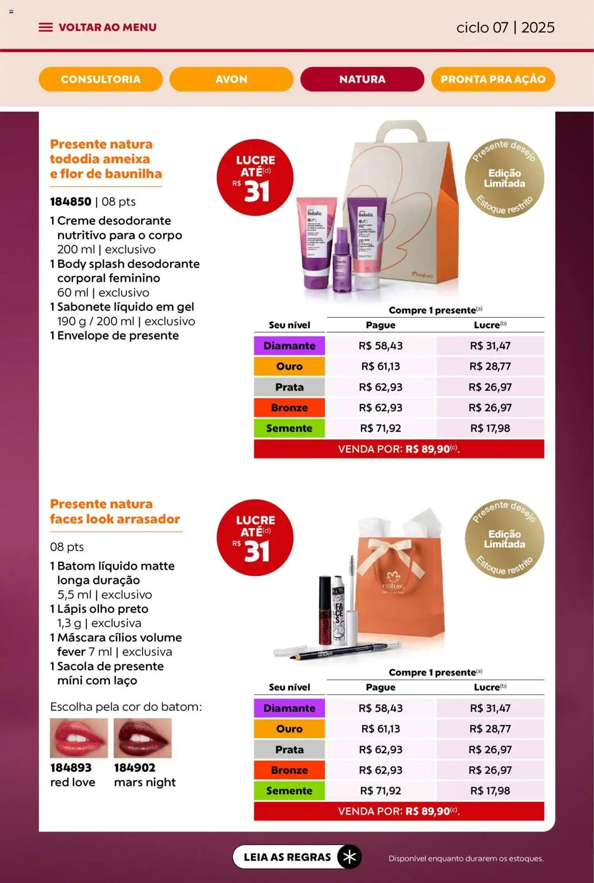 Encarte de Avon - Campanha 07: Minha Consultoria 3 de abril até 1 de maio 2025 - Pagina 76
