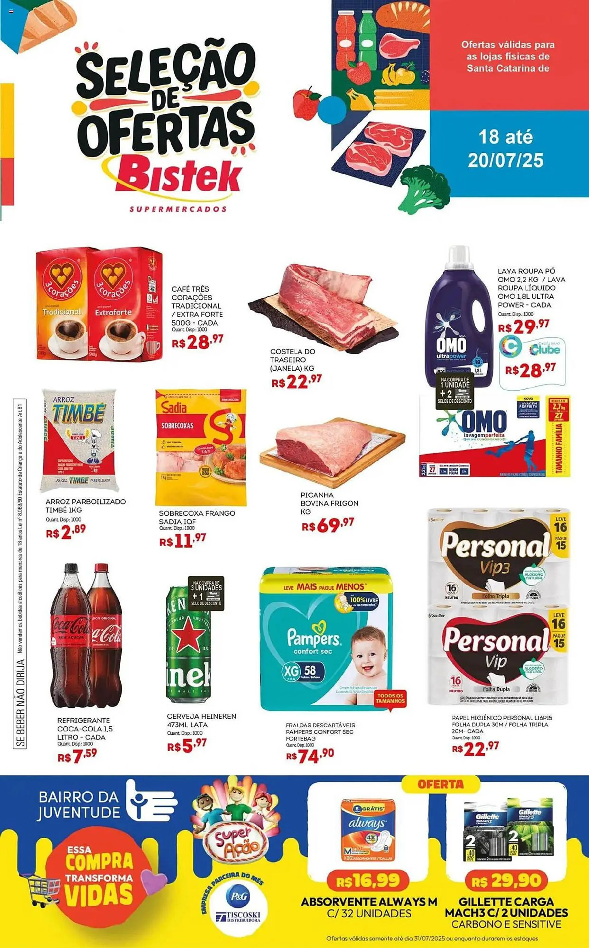 Encarte de Catálogo Bistek Supermercados 18 de julho até 20 de julho 2025 - Pagina 1
