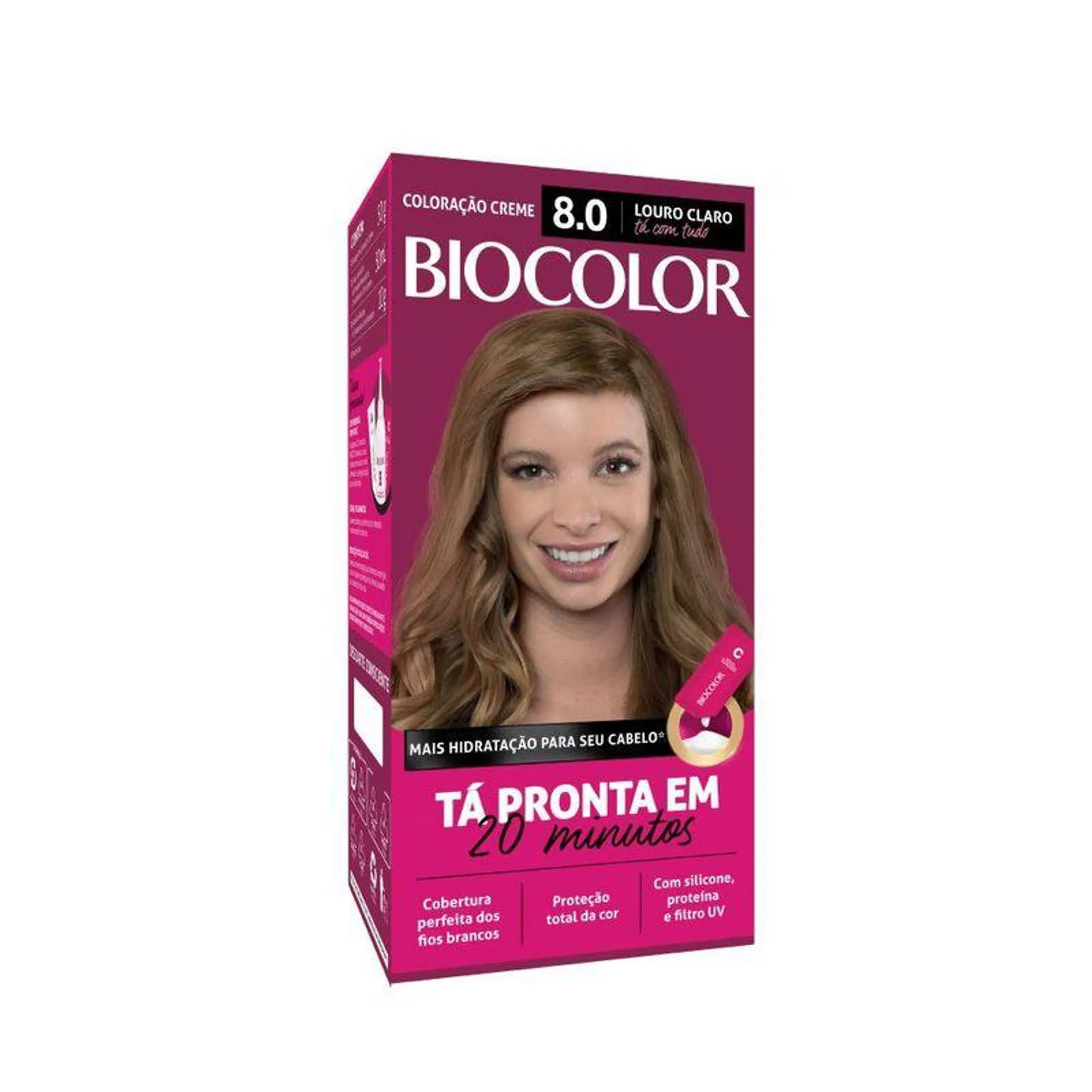 Tinta de Cabelo Biocolor Mini Kit Louro Claro Radiante 8.0