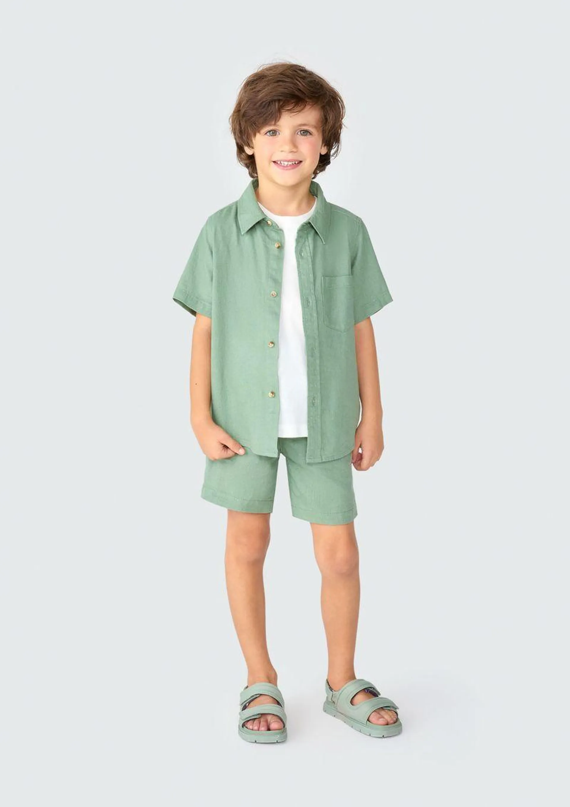 Camisa Infantil Menino Toddler Manga Curta - Verde