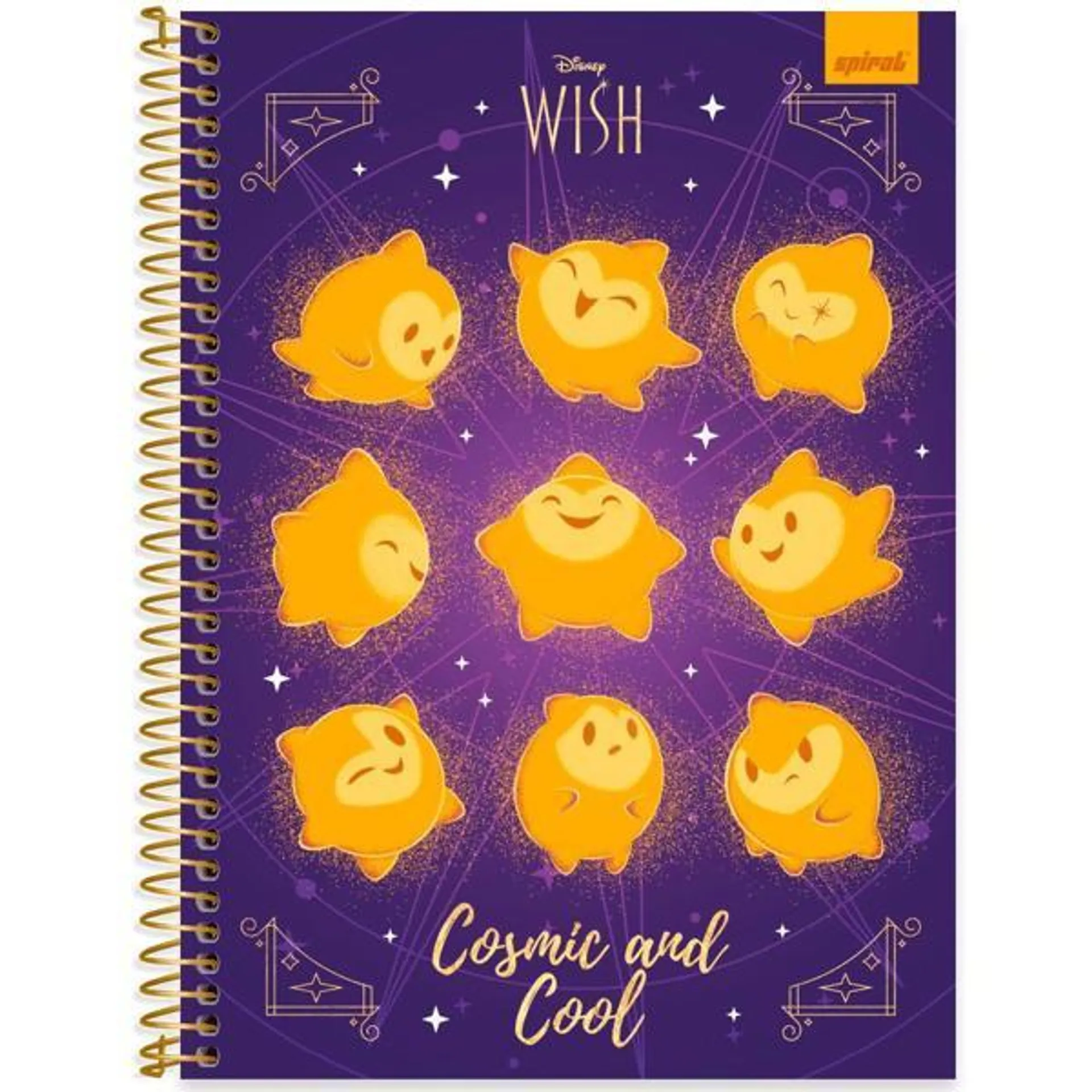 Caderno Universitário Capa Dura 1X1 80 Folhas Disney Wish Spiral - PT 1 UN