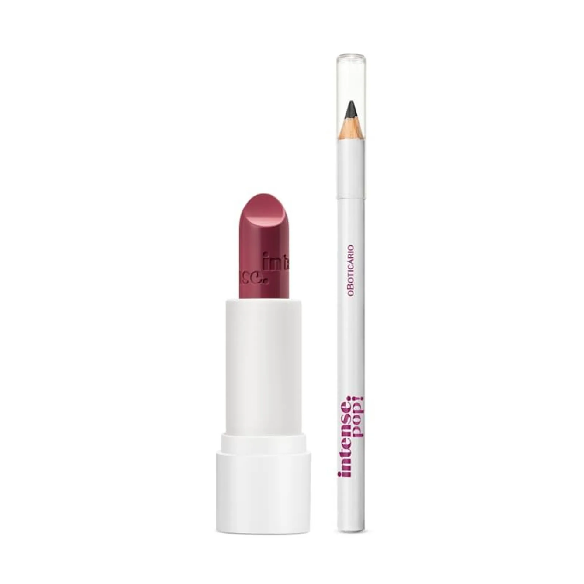 Combo Intense Pop: Batom Rosa 3,6g + Lápis Para Olhos Preto 1,1g