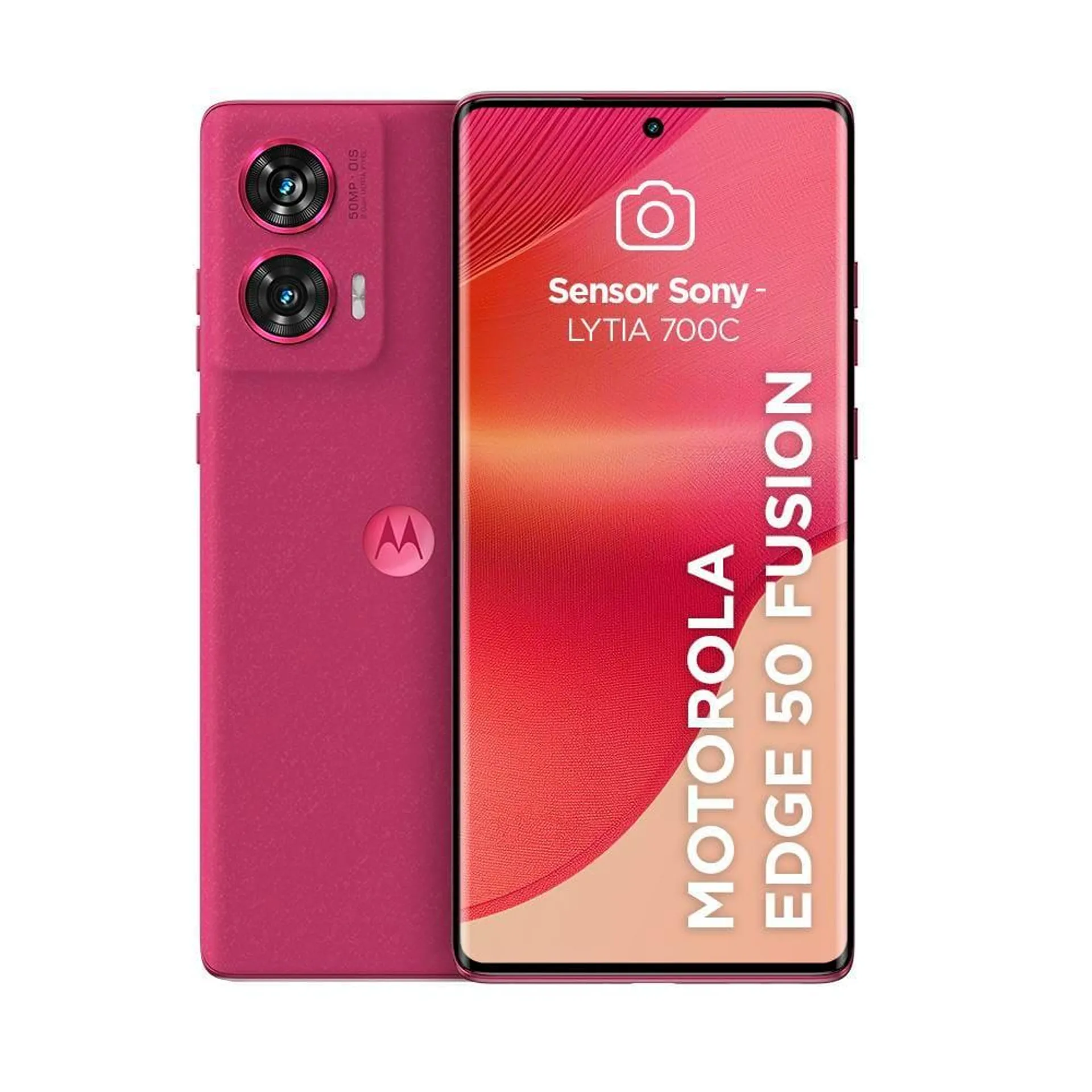 Smartphone Motorola Edge 50 Fusion 5G Pink com Snapdragon 256GB, Sony AI Camera, 8GB RAM + 8GB RAM Boost, Tela 6.7", IP68 e NFC