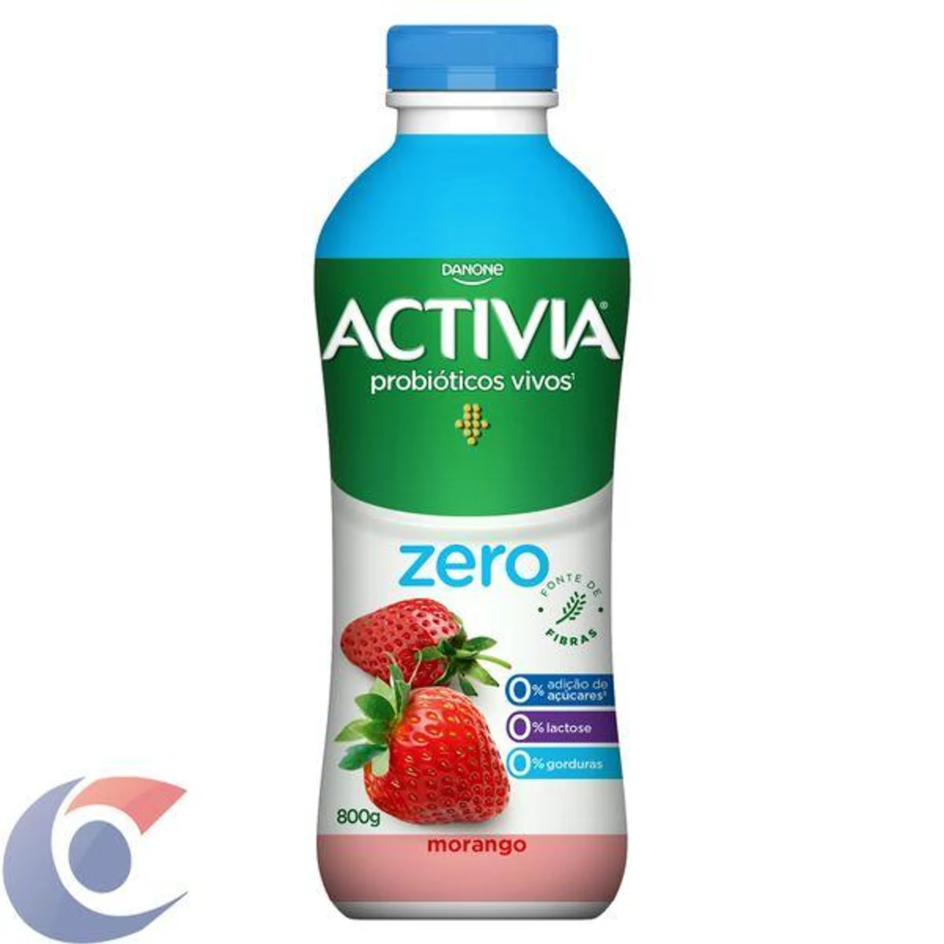 Leite Fermentado Desnatado Morango Zero Lactose Activia Zero Garrafa 800g