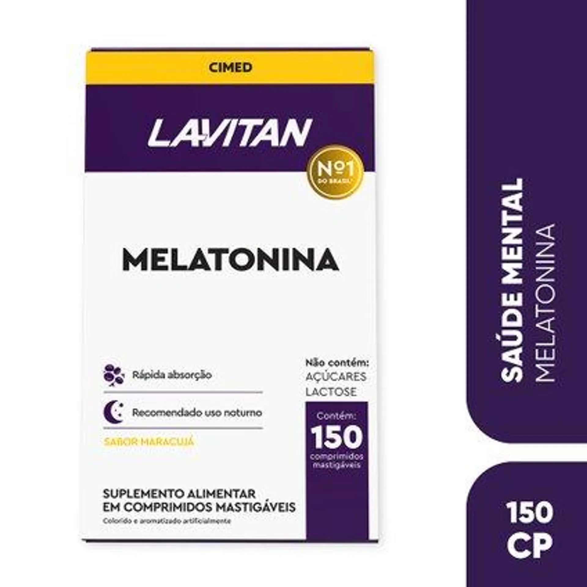 Lavitan Melatonina Maracujá 150 Comprimidos Mastigáveis