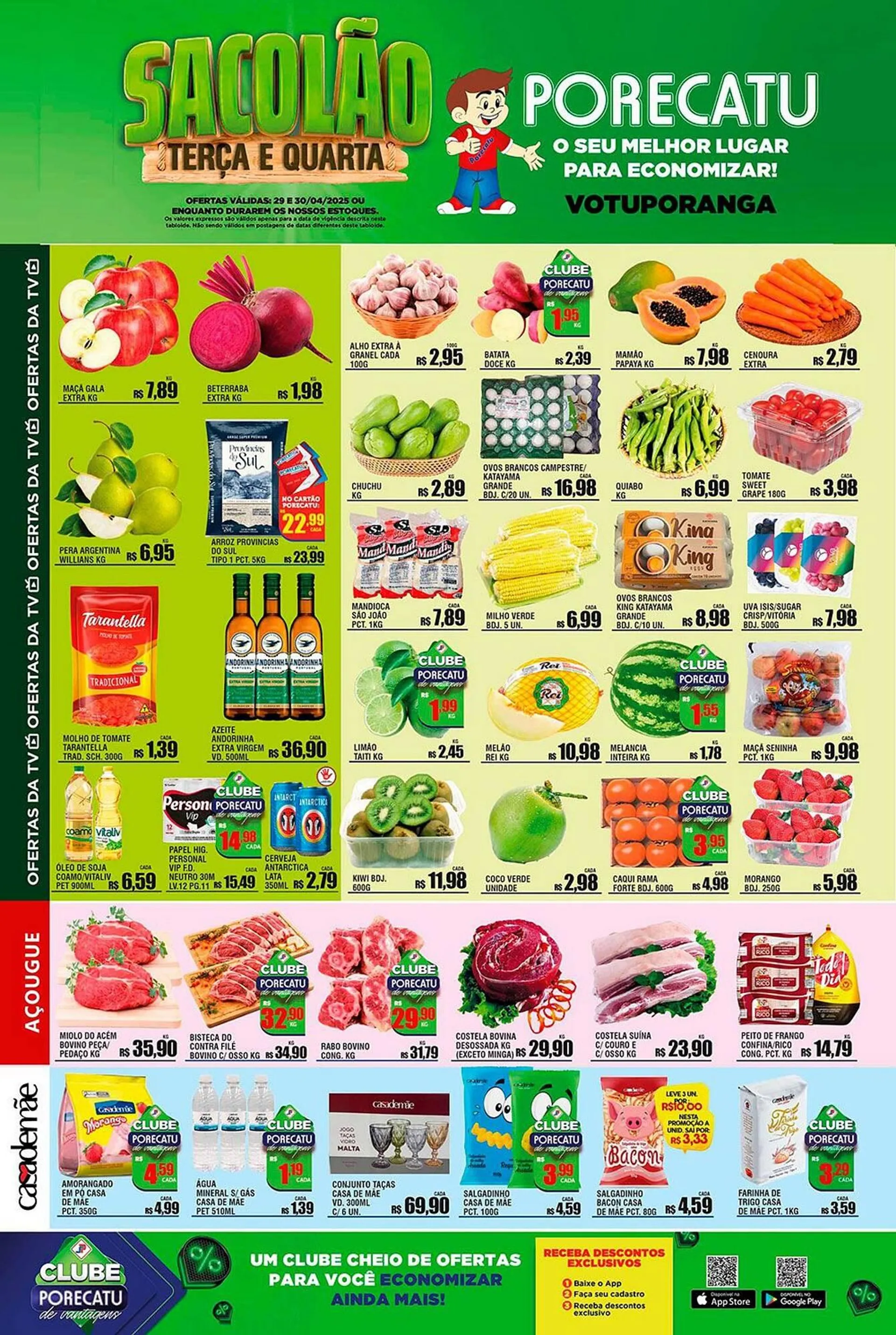 Encarte de Catálogo Supermercado Porecatu 29 de abril até 30 de abril 2025 - Pagina 1