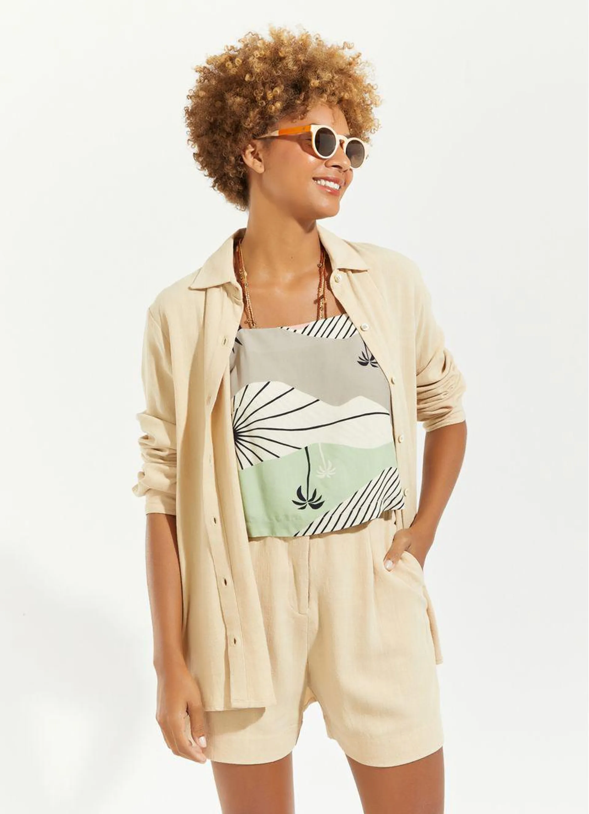 Blusa alça estampada deserto