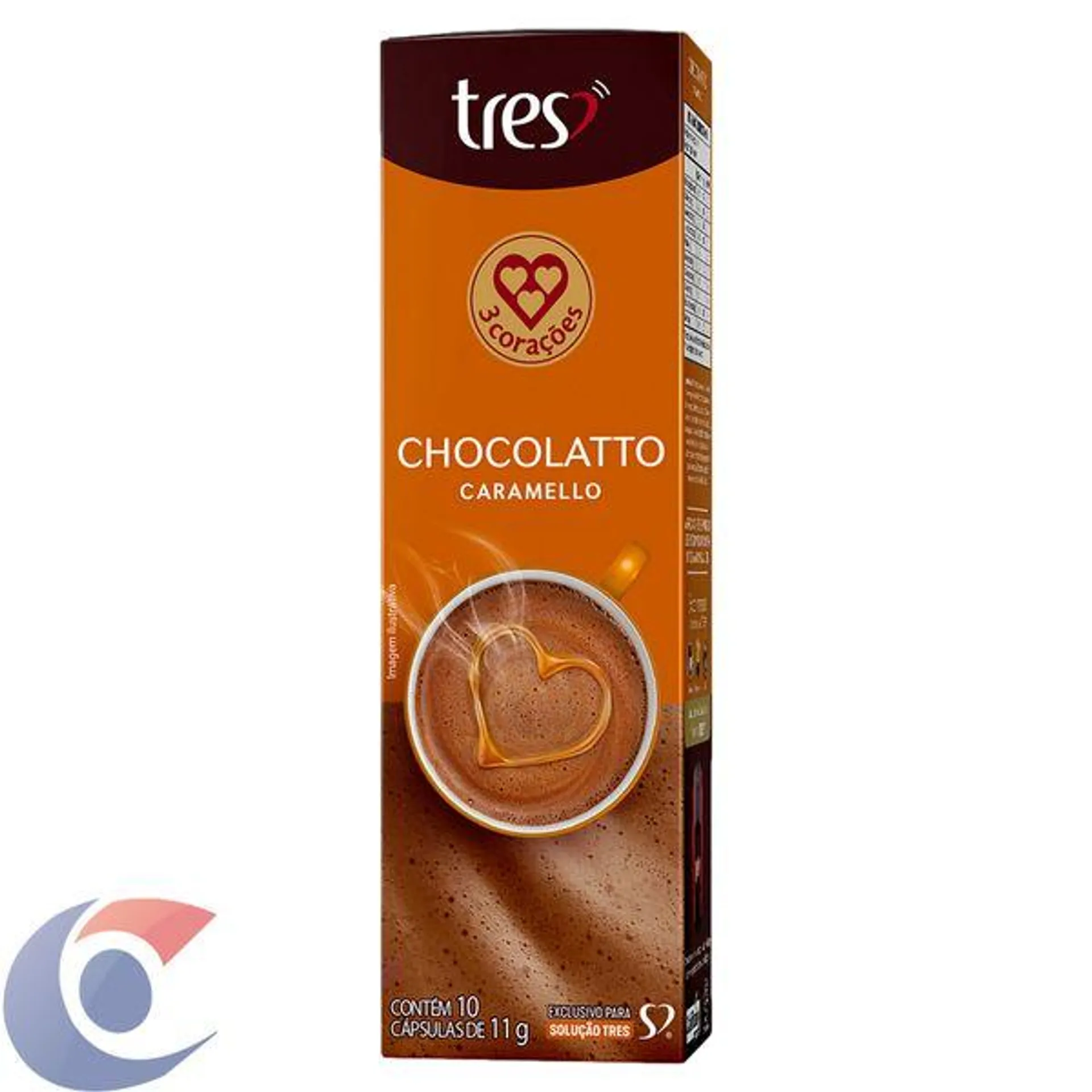 Chocolate Quente Em Cápsula Chocolatto Caramello Tres Caixa 110g 10 Unidades