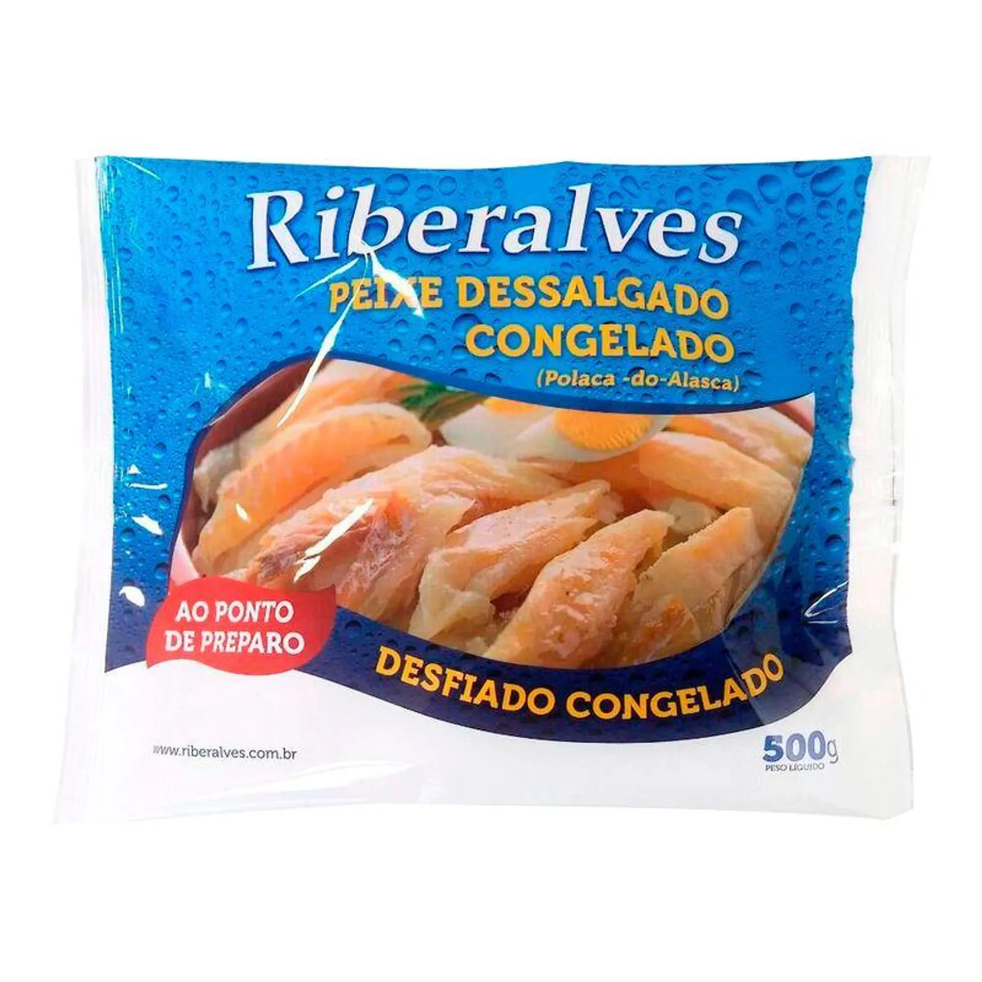 Peixe Polaca Alaska Riberalves Dessalgado Desfiado 500g