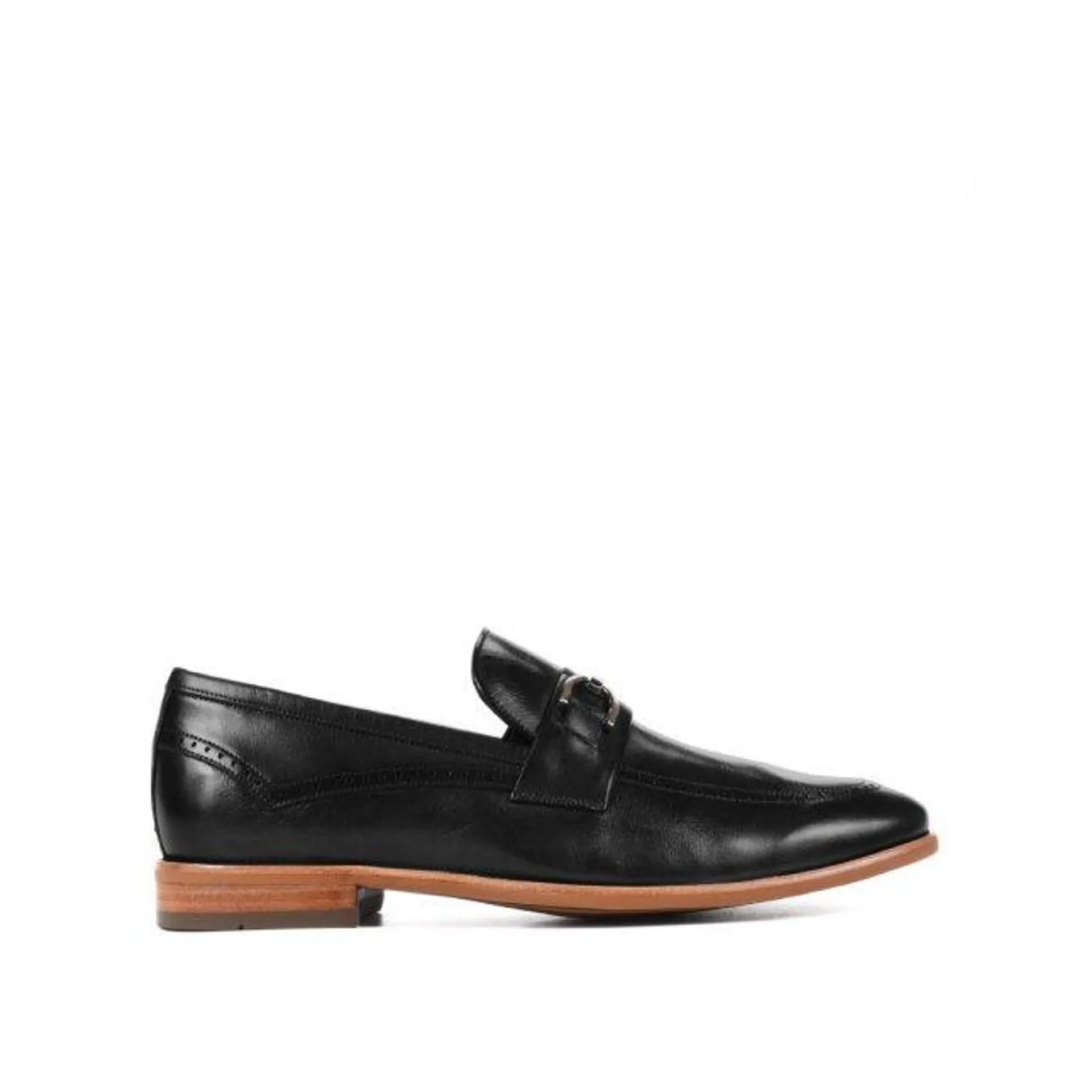 Loafer Masculino Preto Bridão Couro