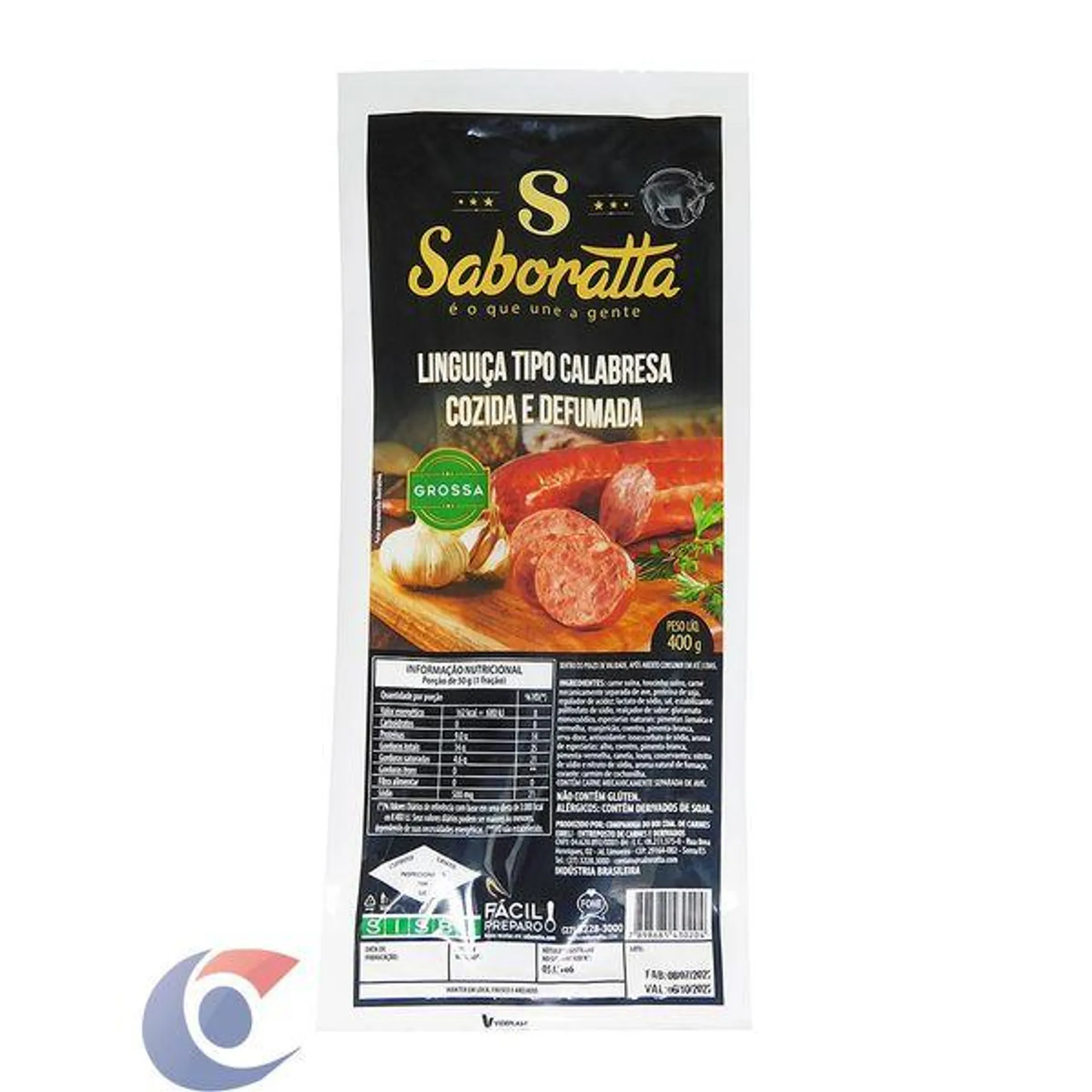 Linguiça Calabresa Saboratta Grossa 400g