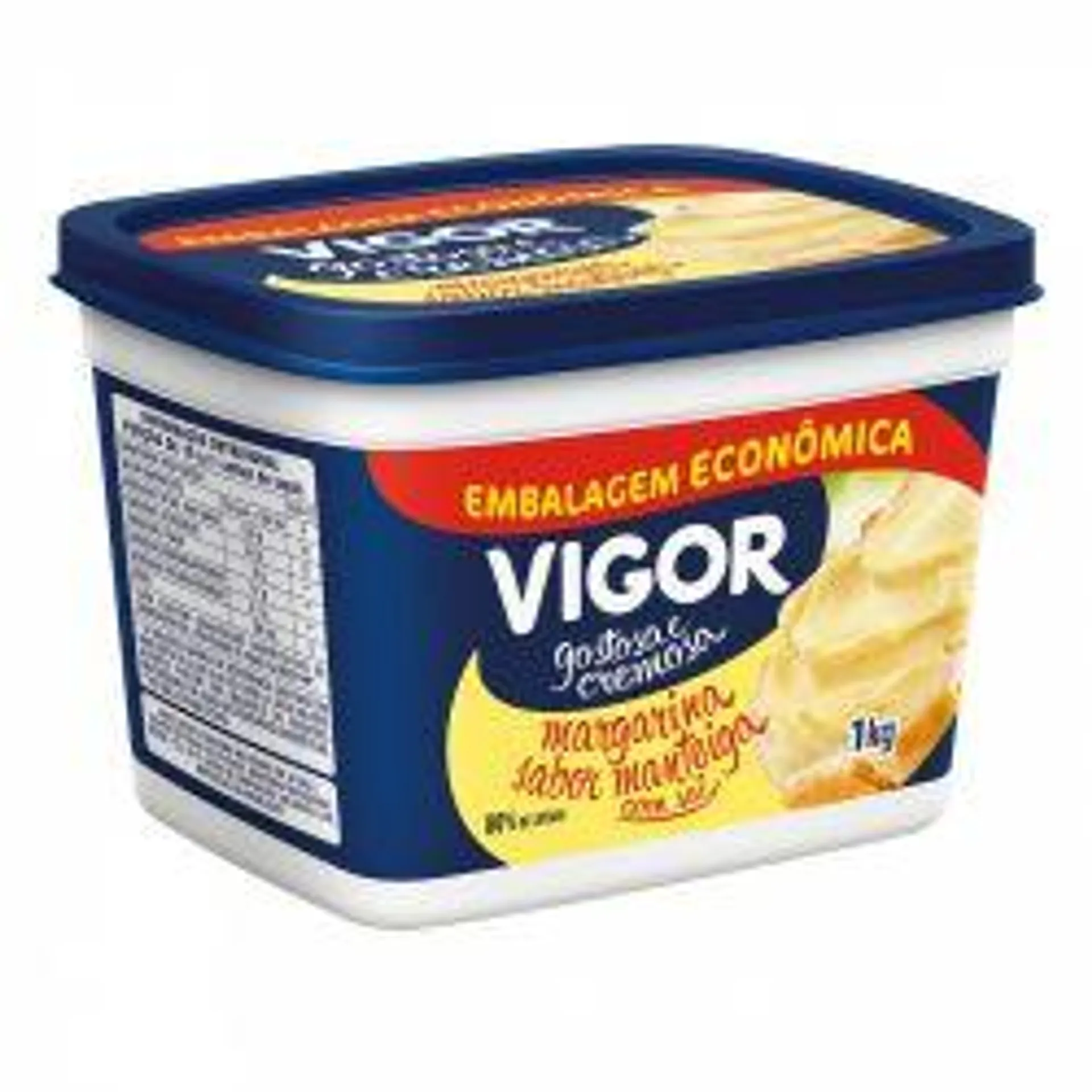 MARGARINA MANTEIGA COM SAL VIGOR POTE 1KG EMBALAGEM ECONOMICA