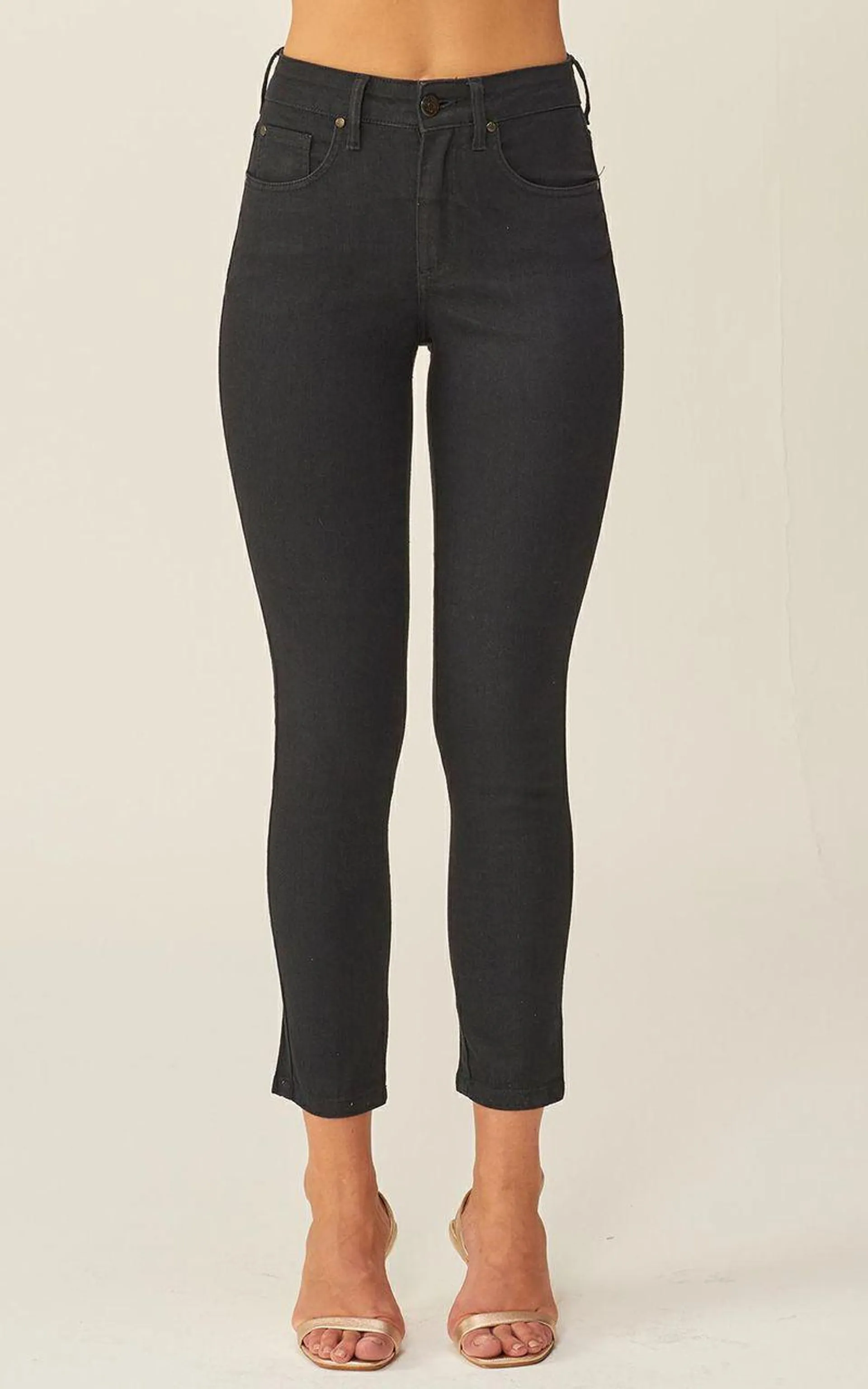 Calça Jeans Feminina Cigarrete - PRETO
