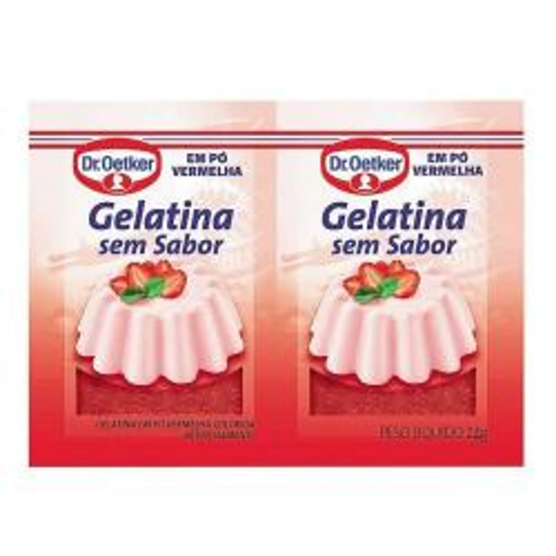 Gelatina Oetker Em Pó Vermelha Sem Sabor 24g