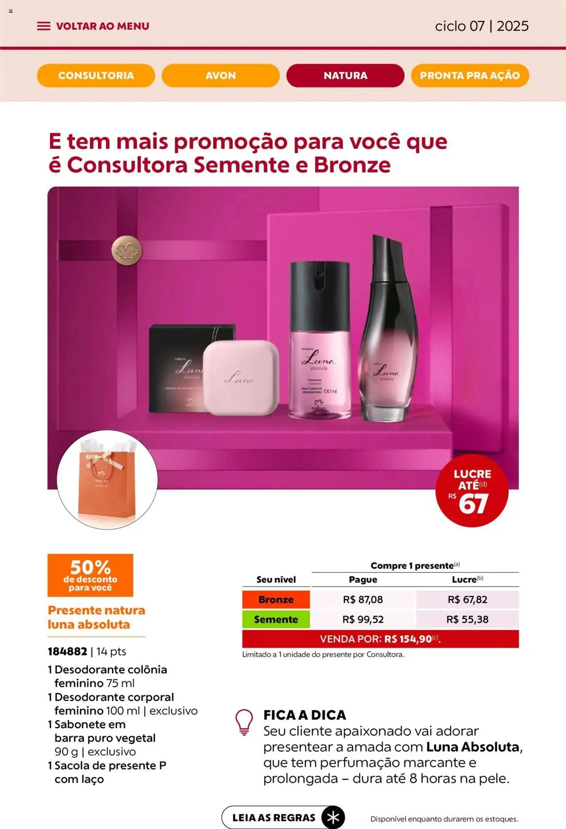 Encarte de Avon - Campanha 07: Minha Consultoria 3 de abril até 1 de maio 2025 - Pagina 56