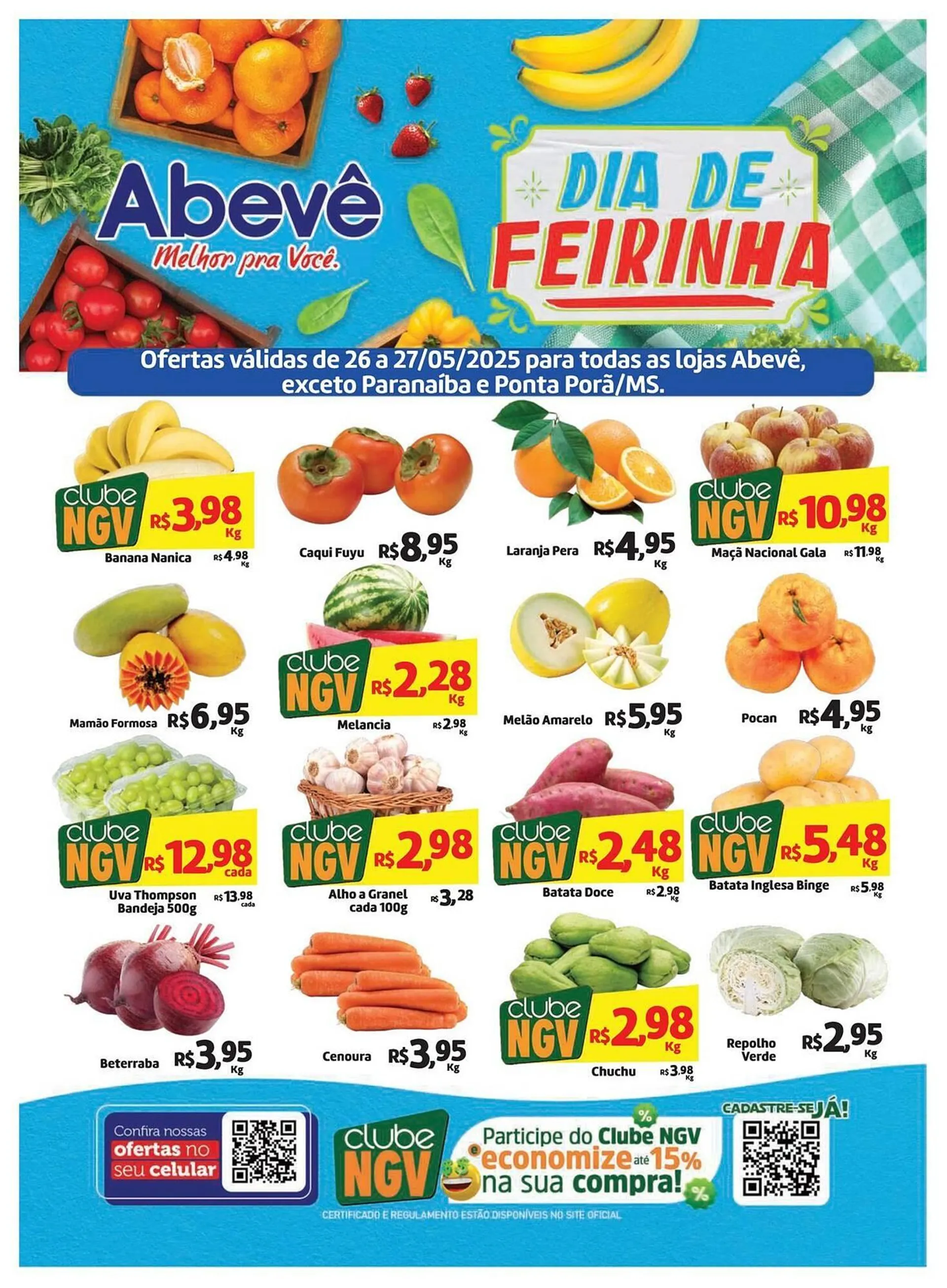 Encarte de Catálogo Abevê Supermercados 26 de maio até 27 de maio 2025 - Pagina 1