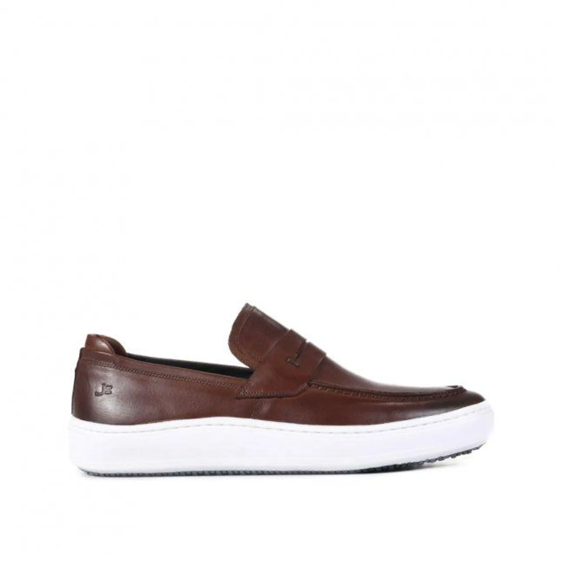 Tênis Slip On Marrom Couro