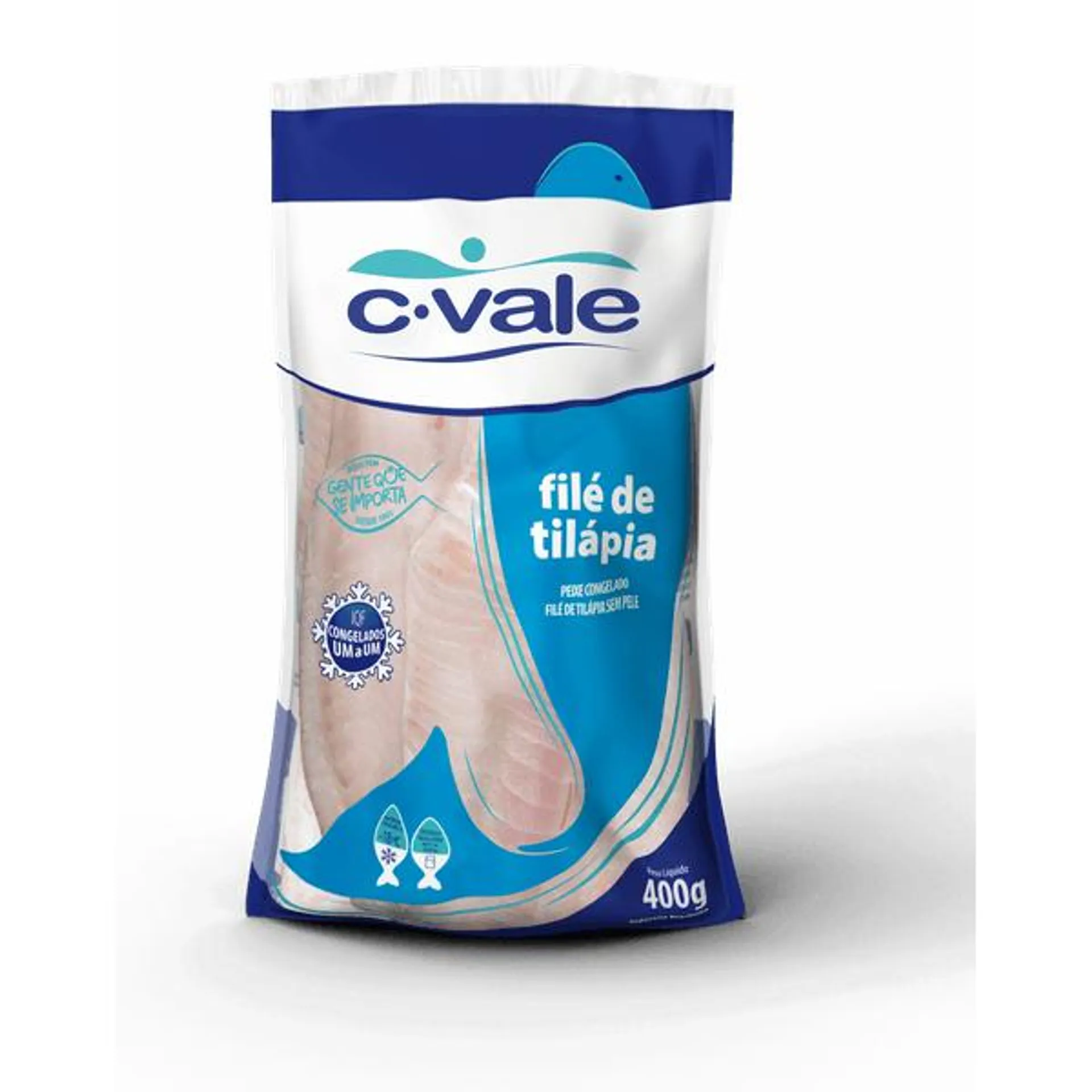 Peixe Filé de Tilápia Filé C-Vale congelado 400g