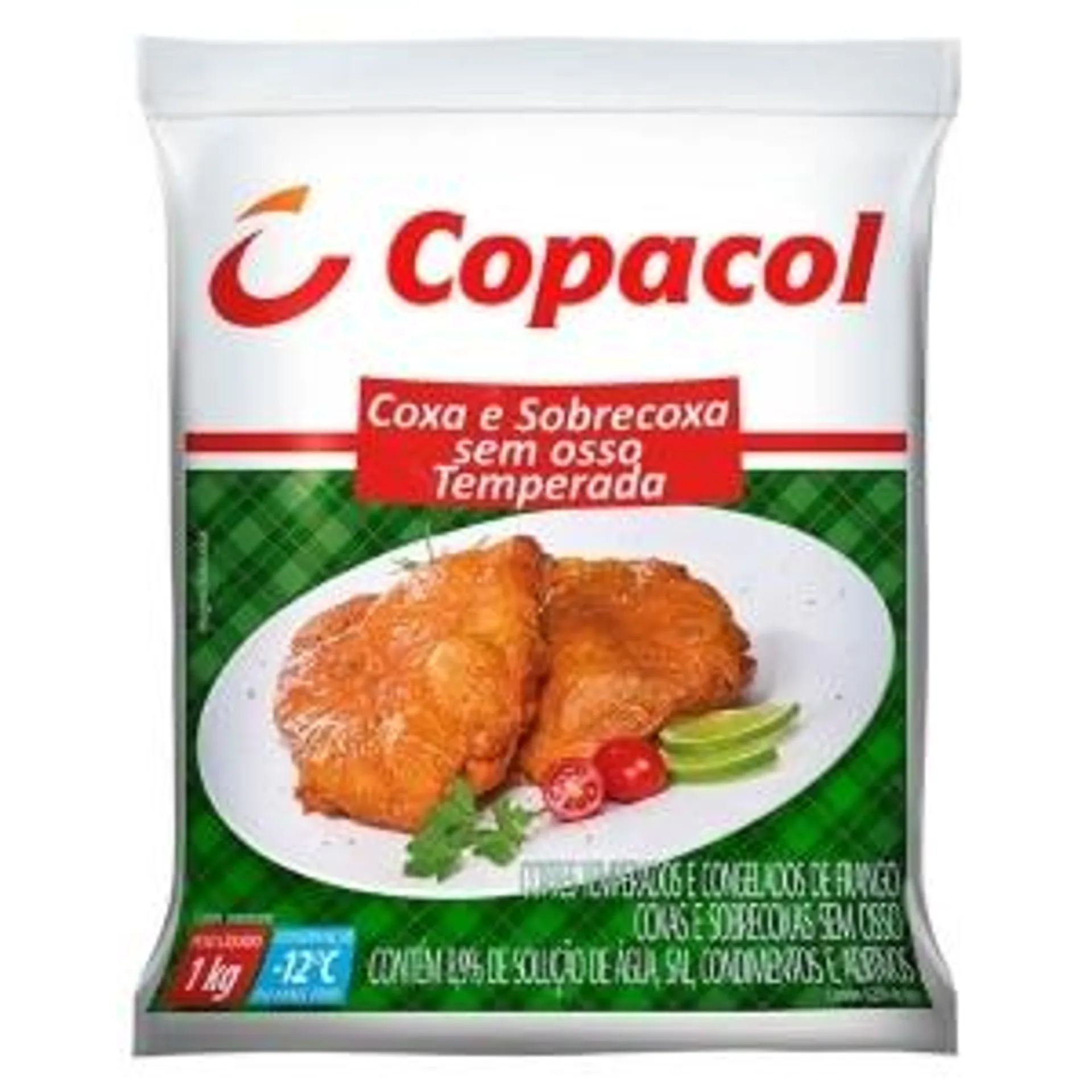 Coxa com Sobrecoxa de Frango Sem Osso Temperada Copacol 1kg