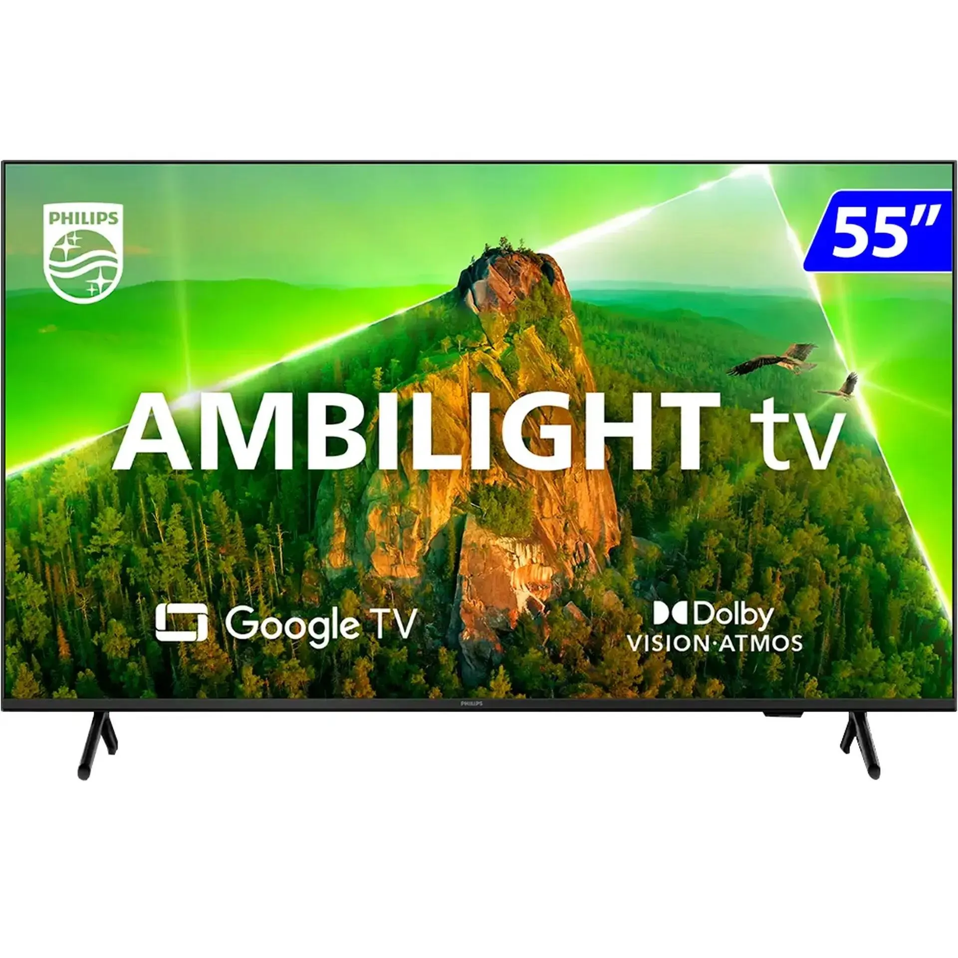 Smart TV Philips DLED 55" 4K UHD Wi-Fi Google TV Ambilight 55PUG7908/78