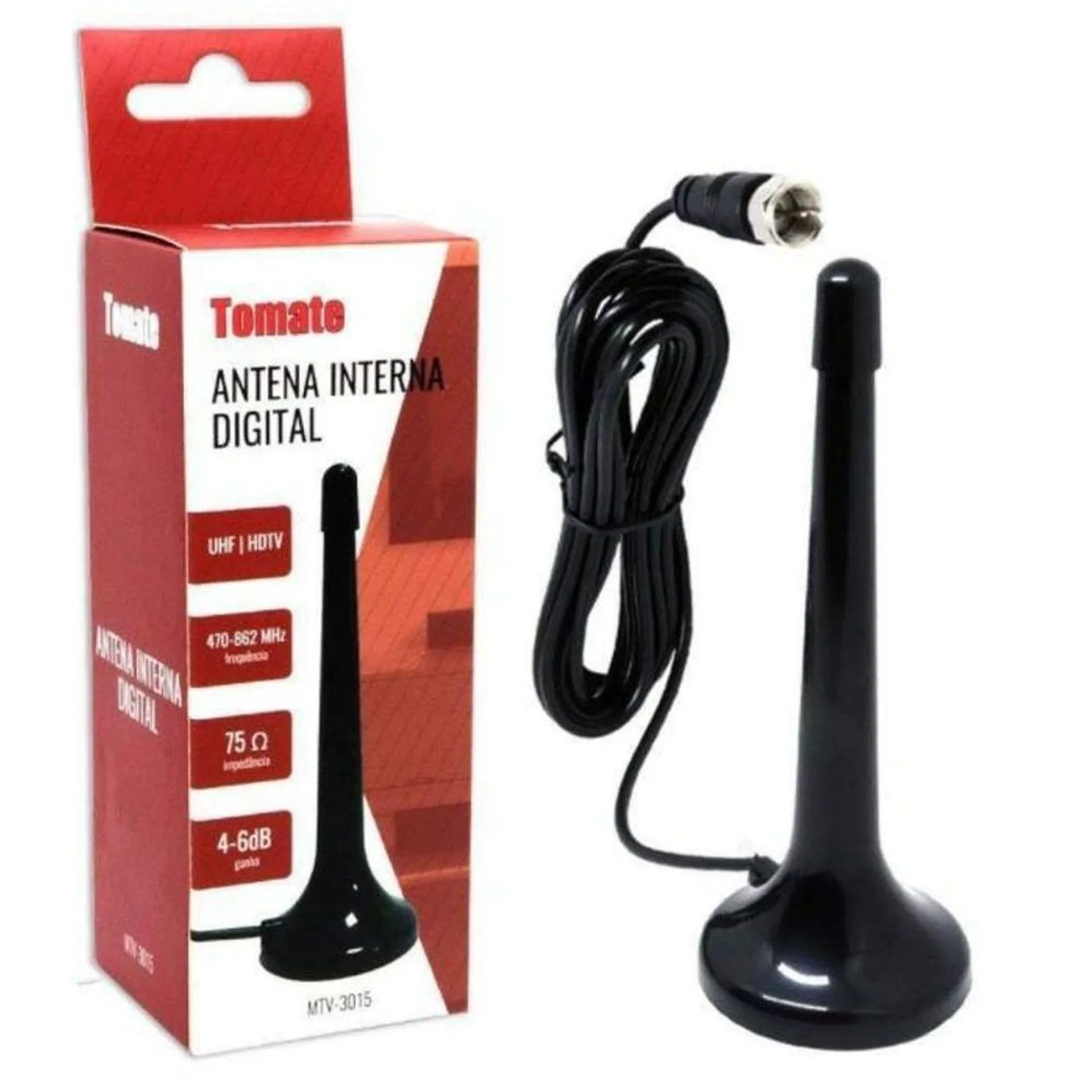 Antena Digital Interna Hdtv Uhf Tomate - Mtv-3015