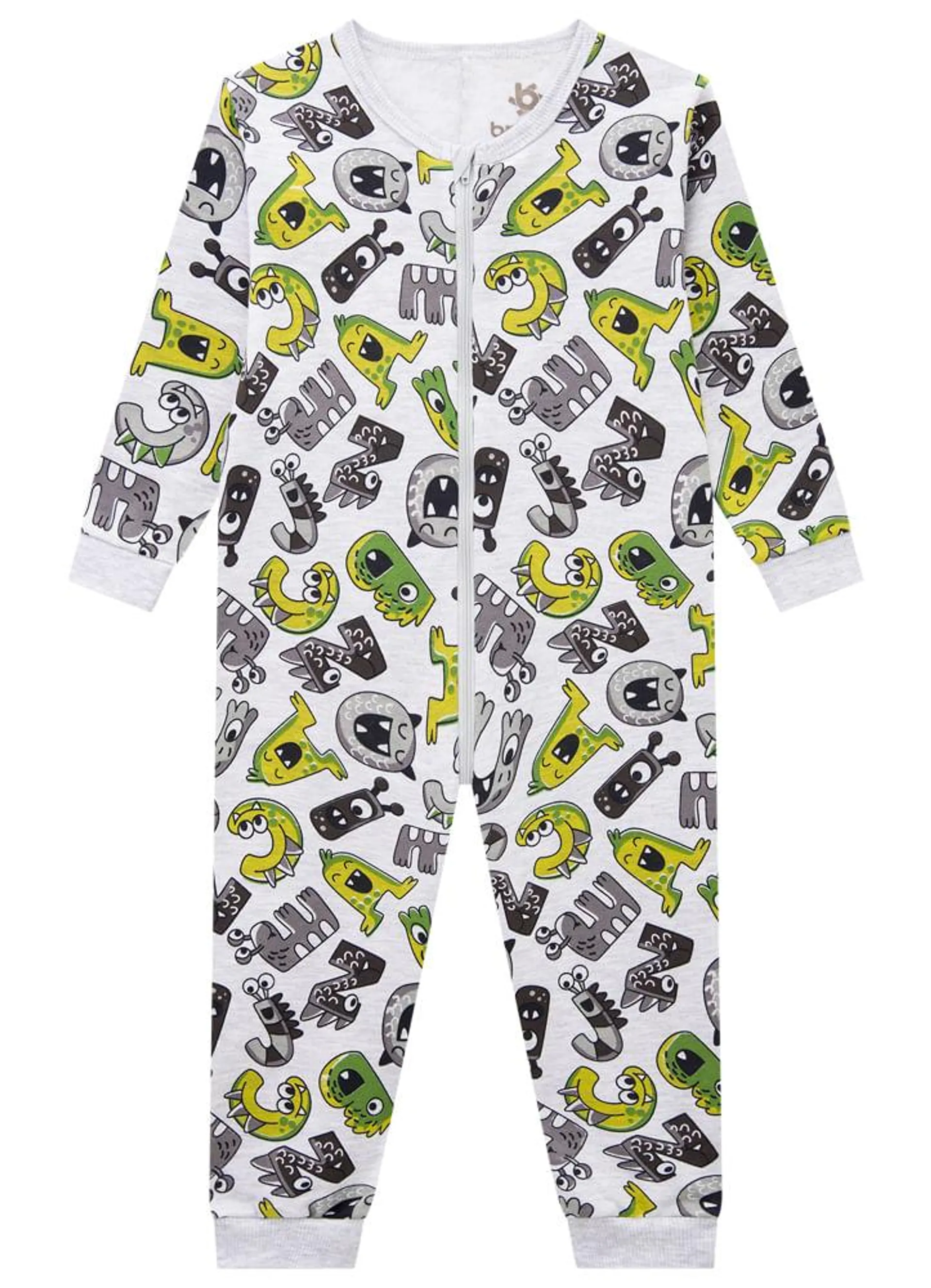 Pijama macacão infantil menino de monstrinhos Brandili