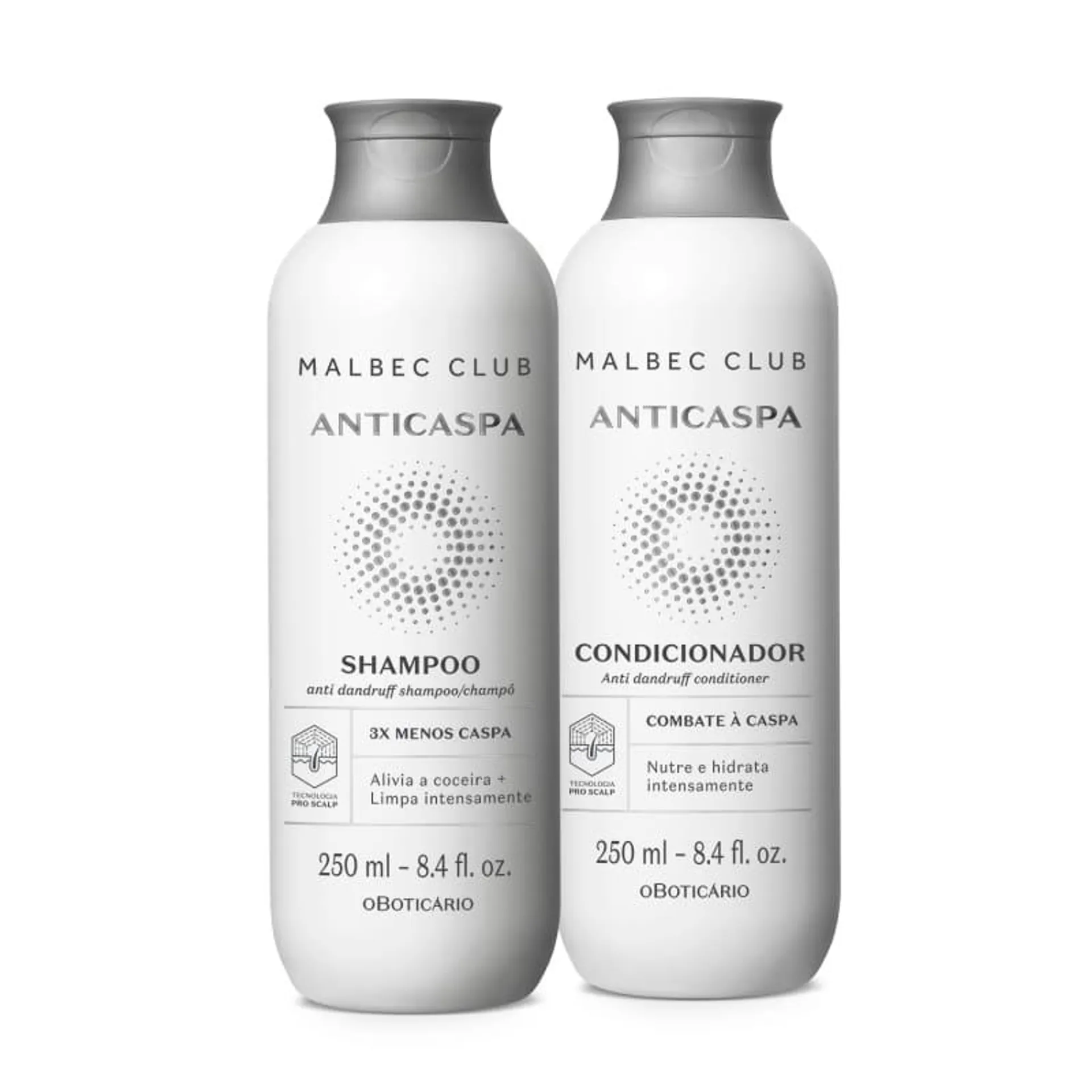 Combo Anticaspa Malbec Club: Shampoo 250ml + Condicionador 250ml