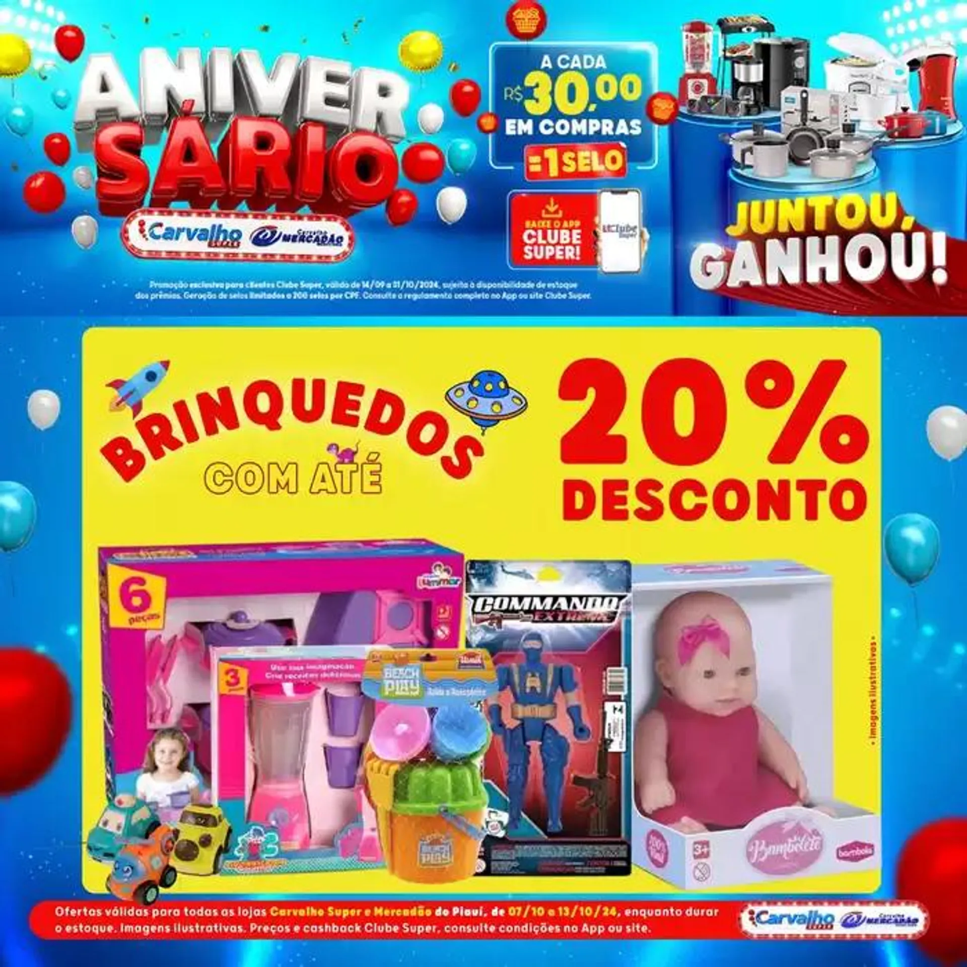 Encarte de Aniversário Carvalho Supermercado 7 de outubro até 31 de outubro 2024 - Pagina 1