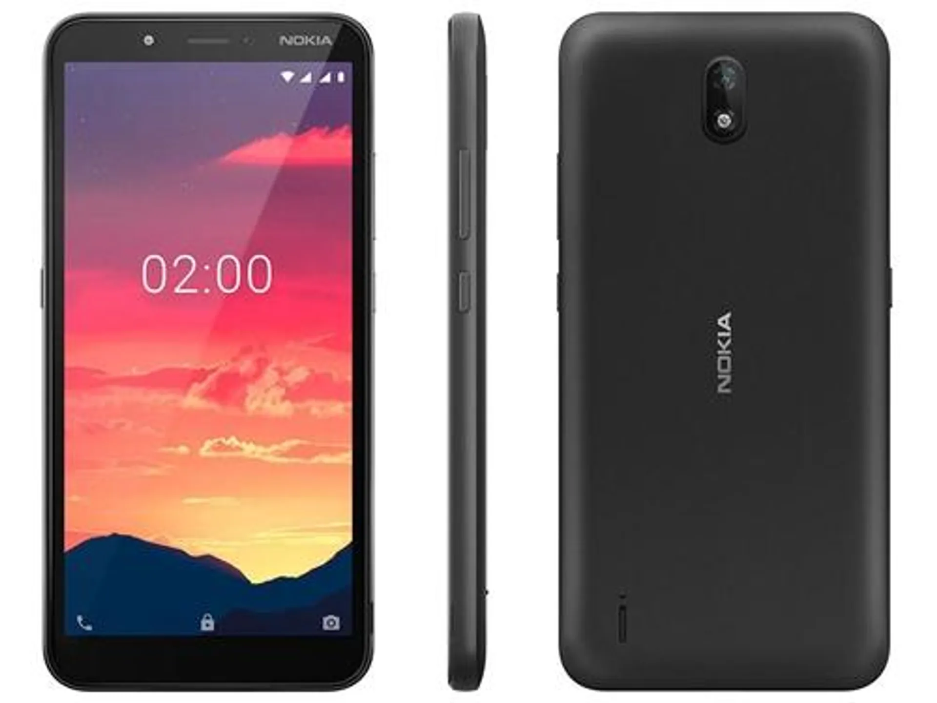 Smartphone Nokia C2 16GB Preto 4G 1GB RAM 5,7" - Câm. 5MP + Selfie 5MP Dual Chip