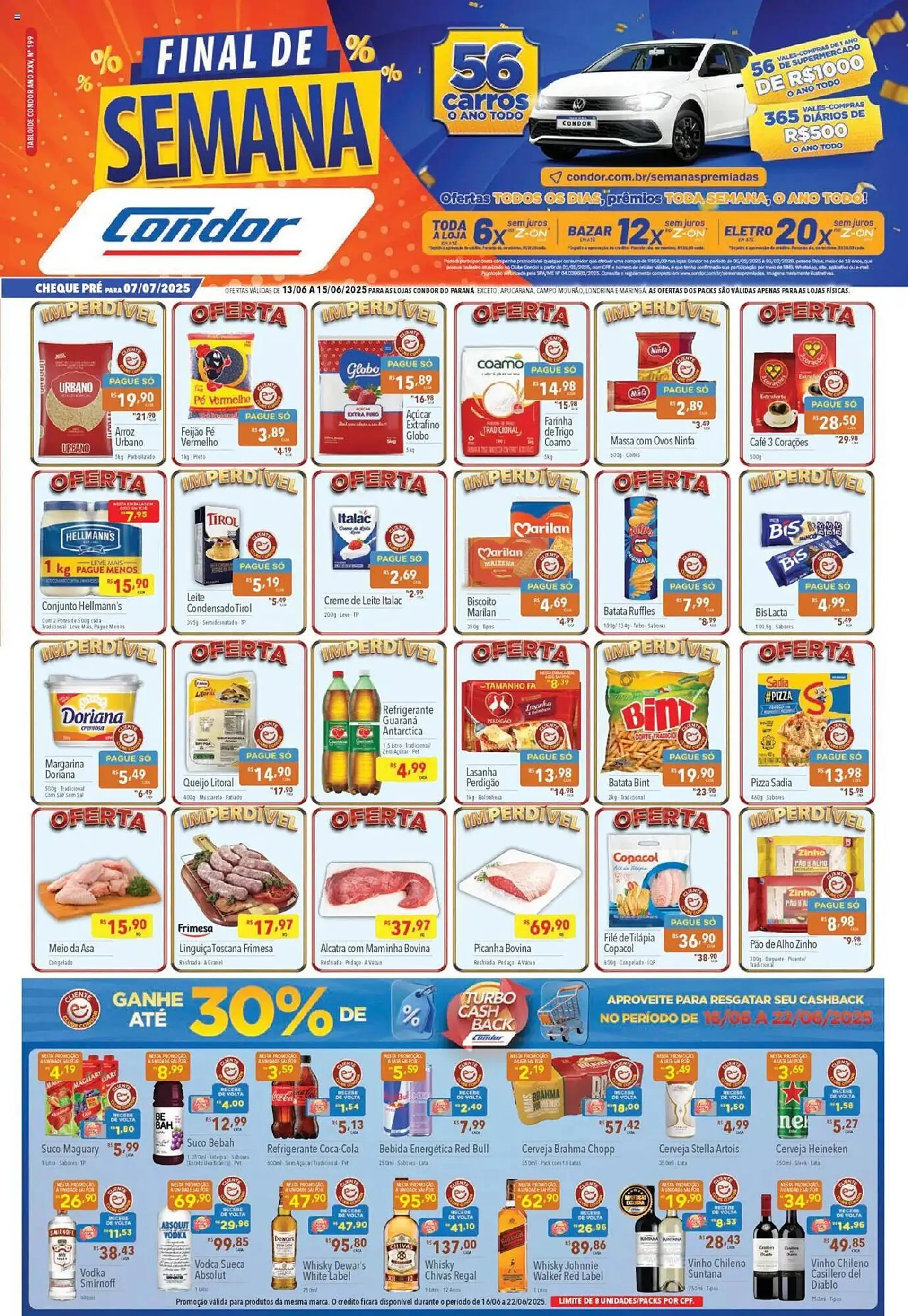 Encarte de Catálogo Supermercados Condor 13 de junho até 16 de junho 2025 - Pagina 1