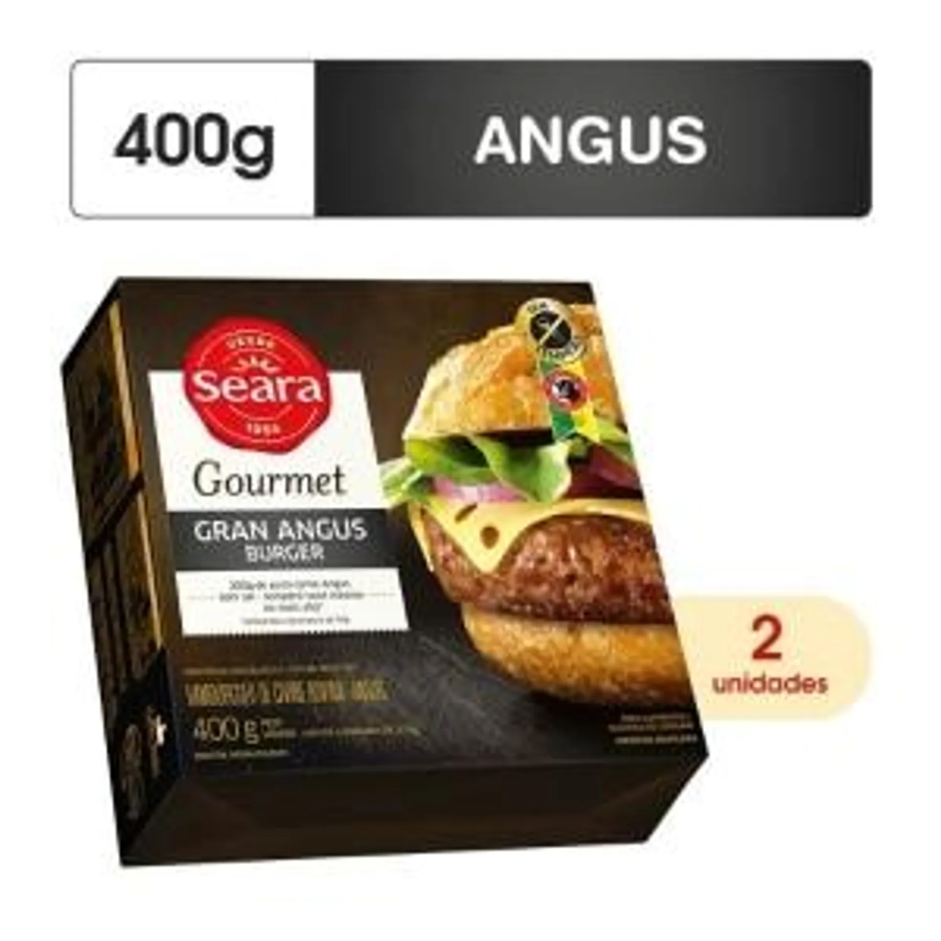 Hambúrguer Gourmet Gran Angus Burger Seara 400g