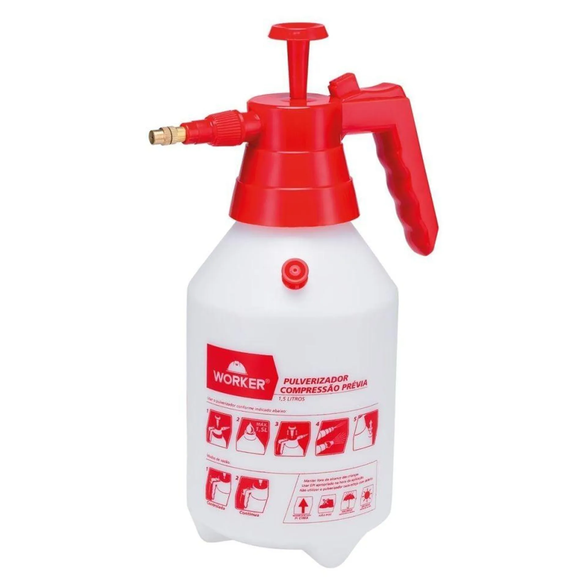 Pulverizador de Compressão Prévia 1,5 Litros Worker - Branco