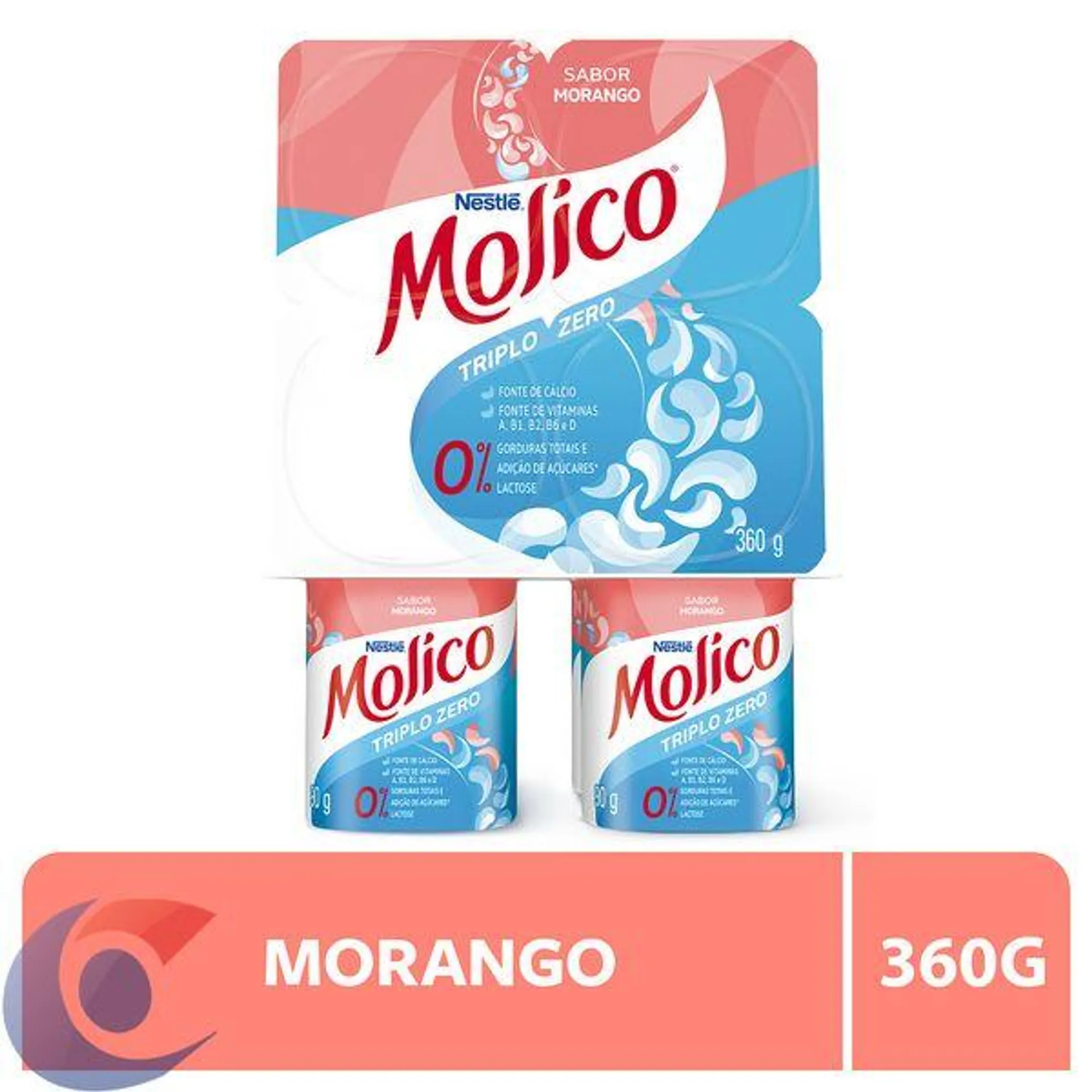 Iogurte Nestlé Molico® Polpa De Morango Com 4 Unidades 360g