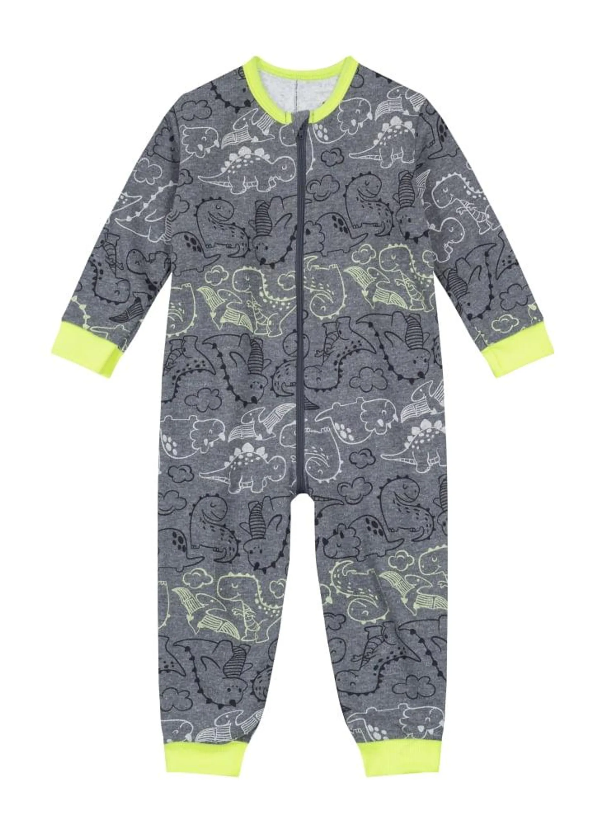 Pijama Macacão De Moletom Infantil Menino Brandili