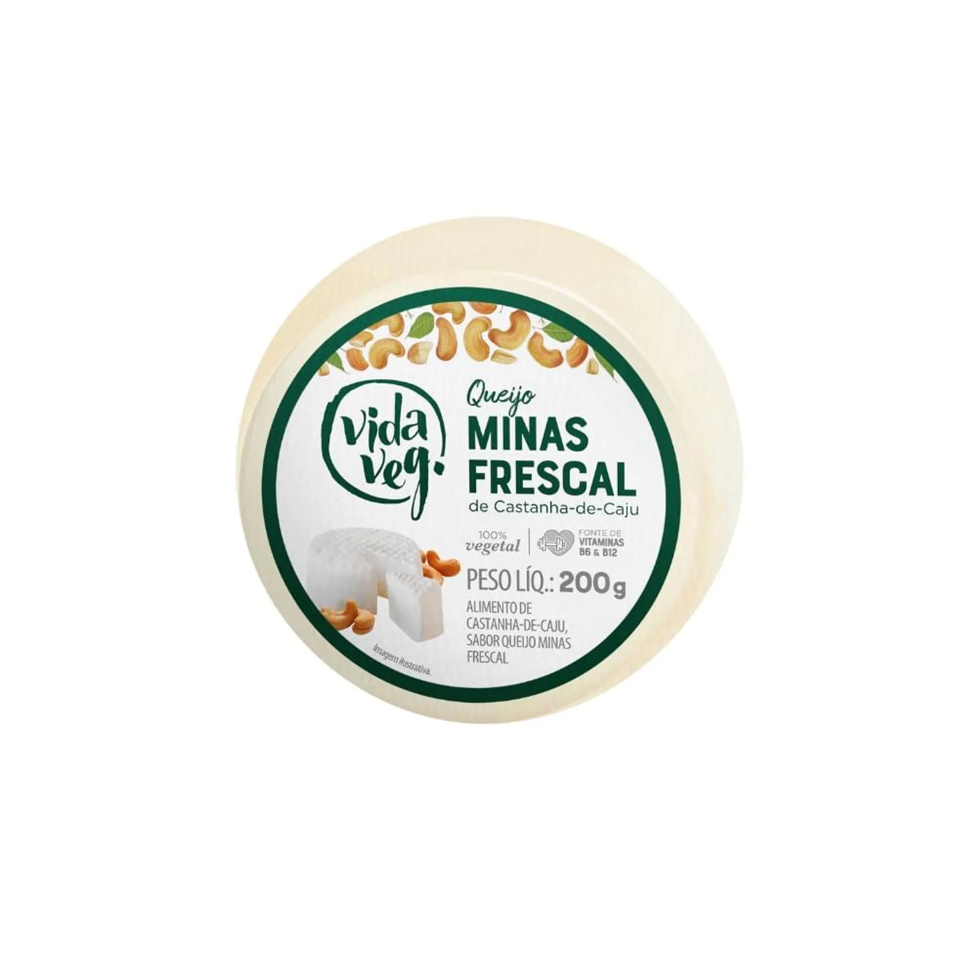 Queijo Vegetal Castanha Caju Vida Veg 200g Minas Frescal