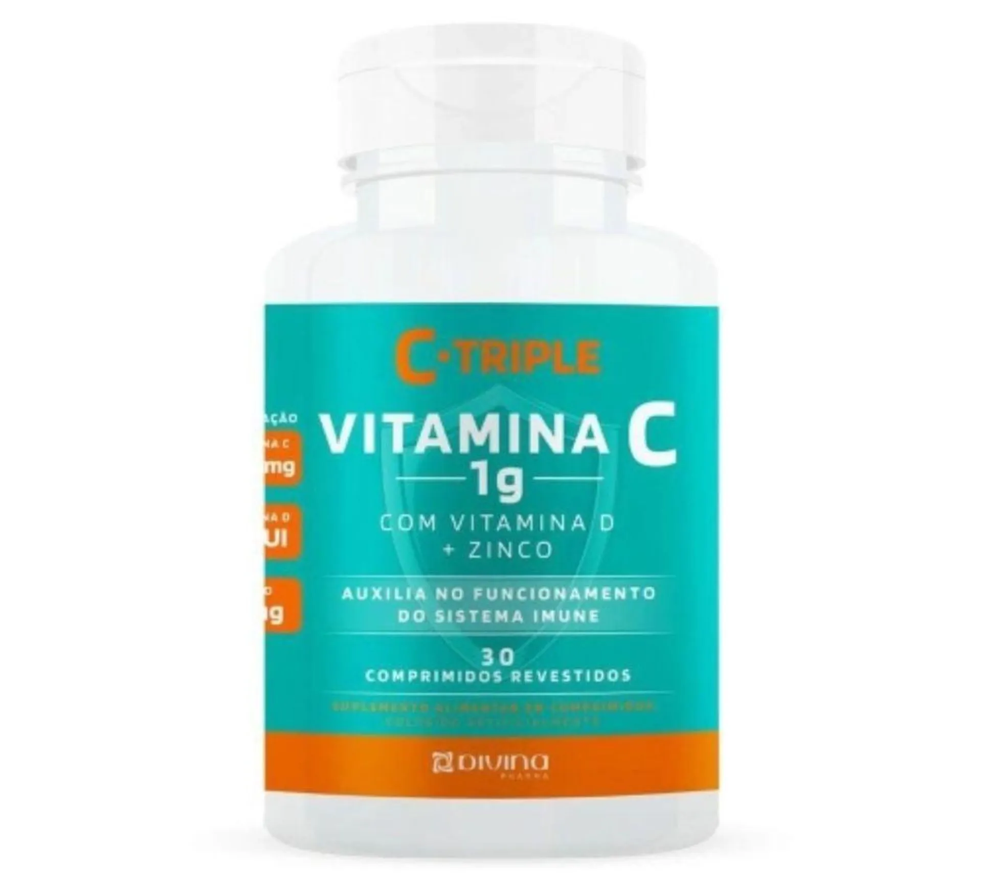 Vitamina C 1 gr com Vitamina D e Zinco C-Triple 30 comprimidos