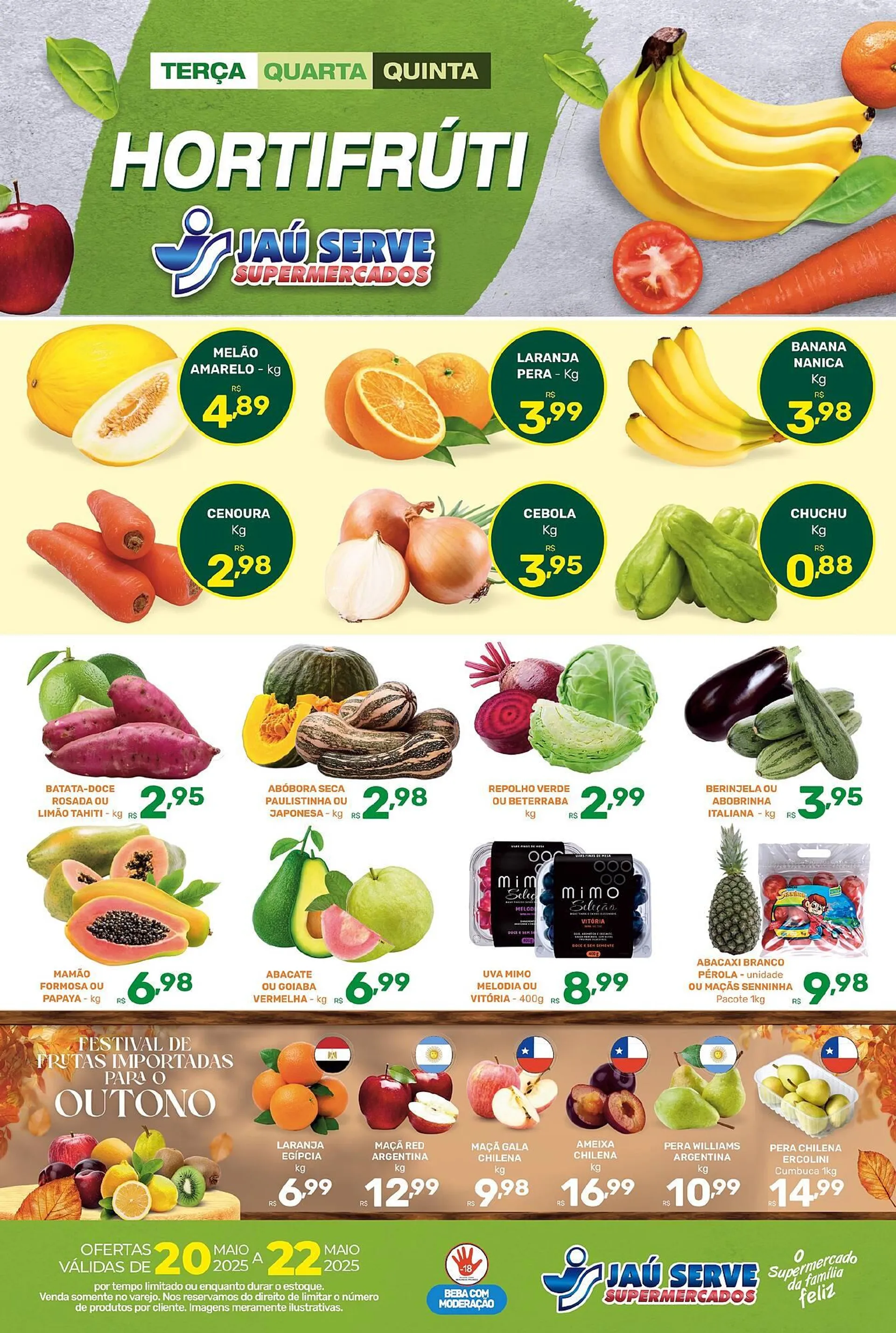 Encarte de Catálogo Supermercados Jau Serve 20 de maio até 22 de maio 2025 - Pagina 1