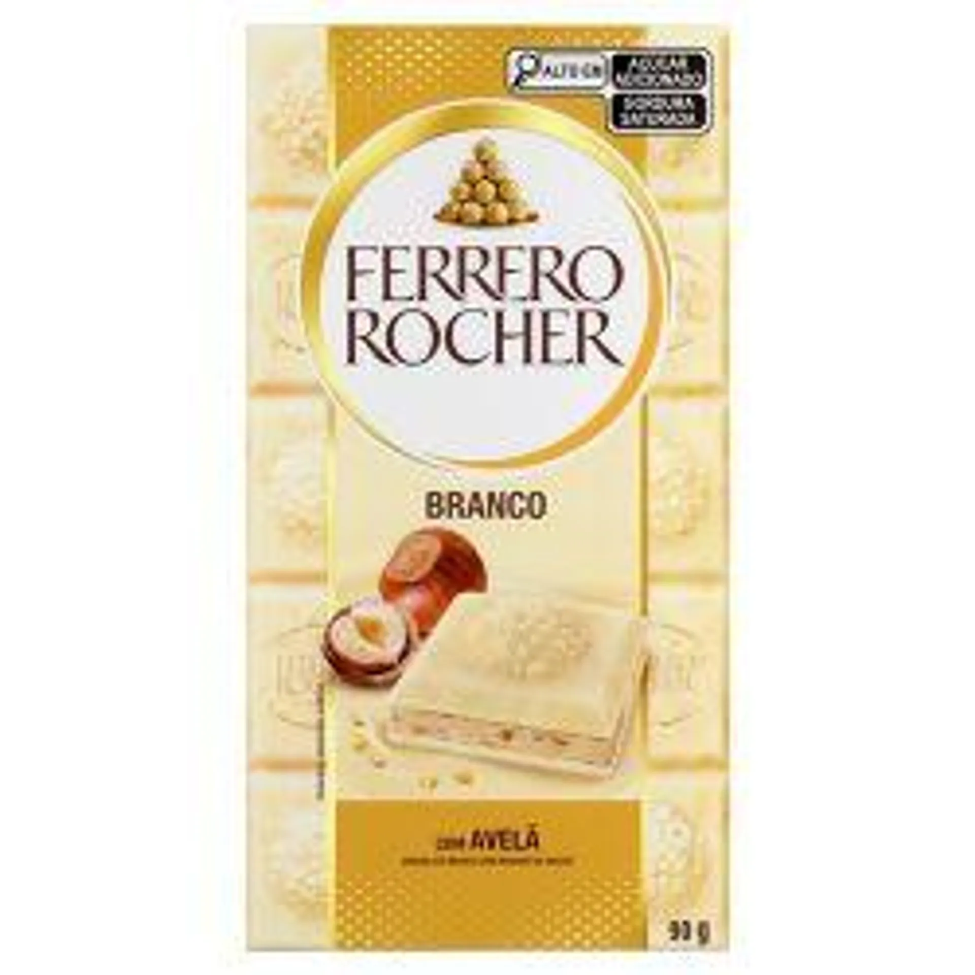 Chocolate Polonês Branco Com Recheio Avelã Ferrero Rocher Cartucho 90g