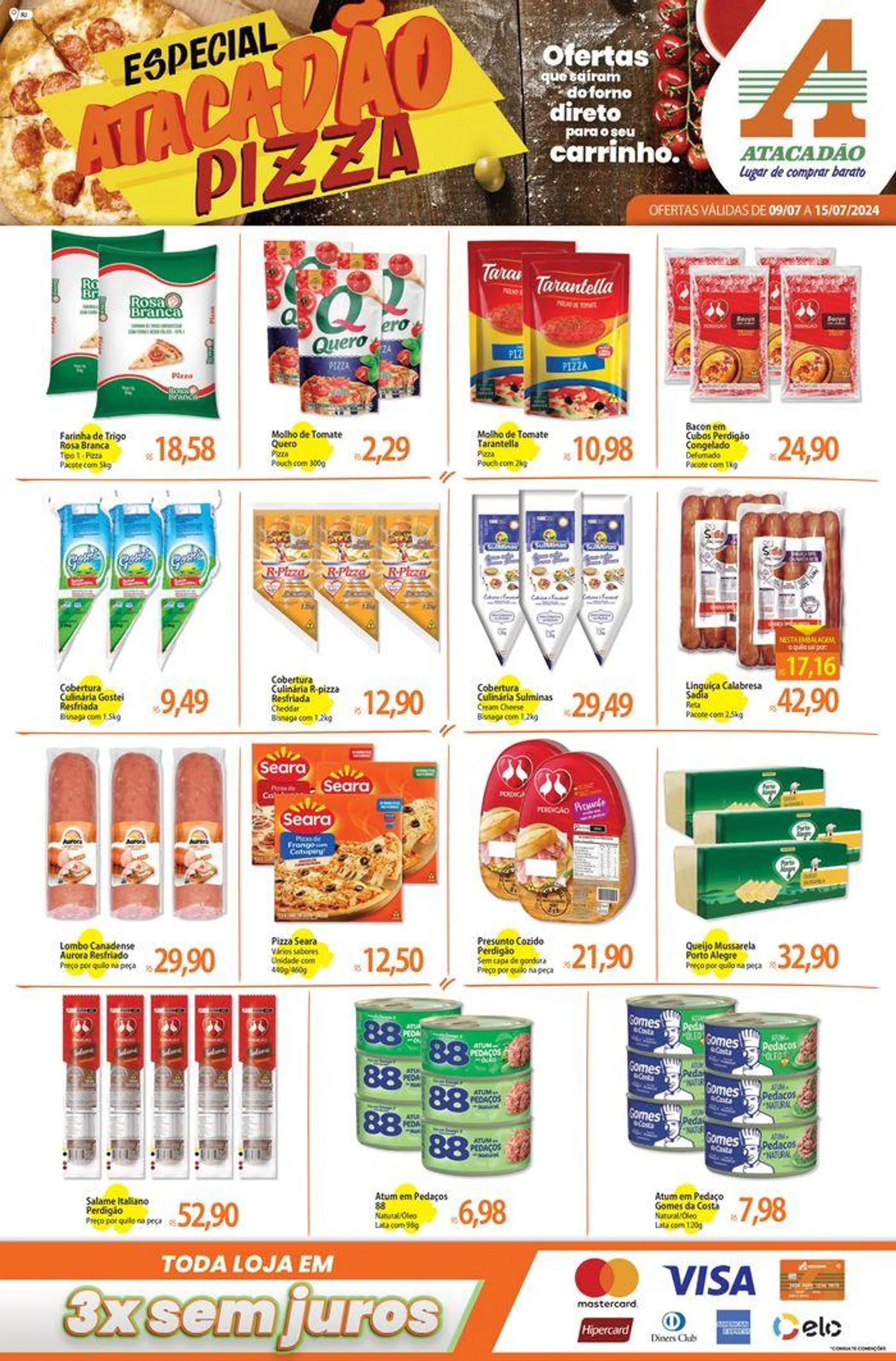 Encarte de Atacadão - Especial Pizza 9 de julho até 15 de julho 2024 - Pagina 1