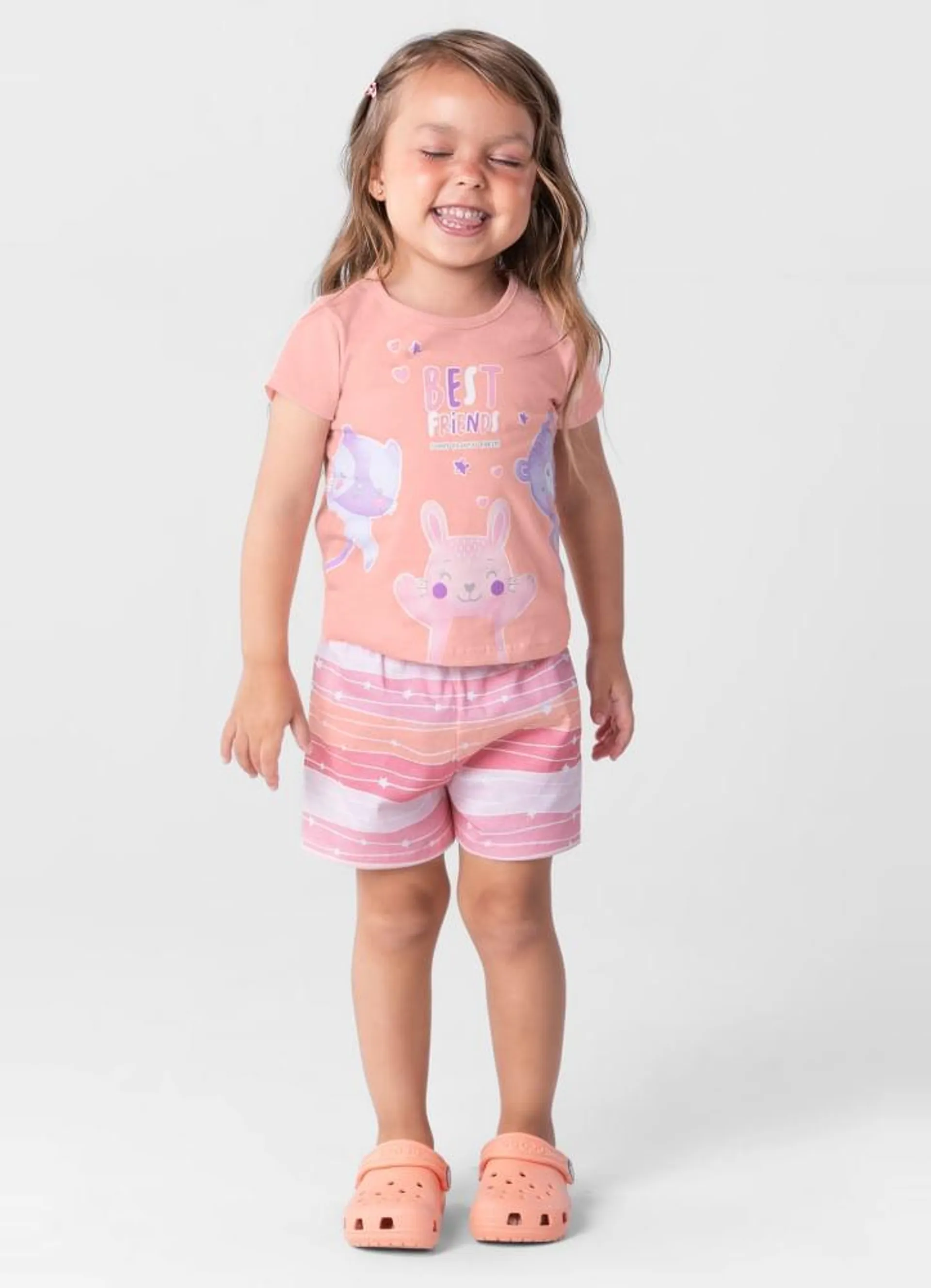 Pijama Infantil Menina Com Estampa Brilha No Escuro Brandili