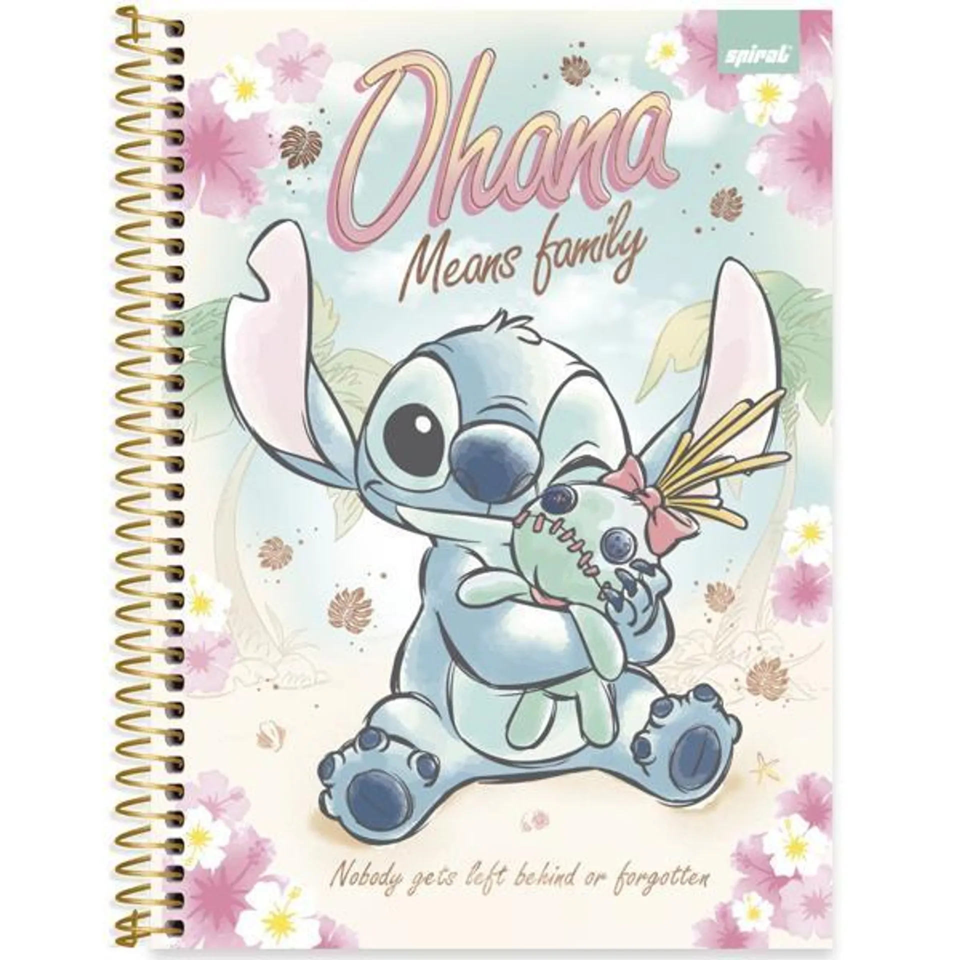 Caderno Universitário Capa Dura 1X1 80 Folhas Disney Stitch Spiral - PT 1 UN