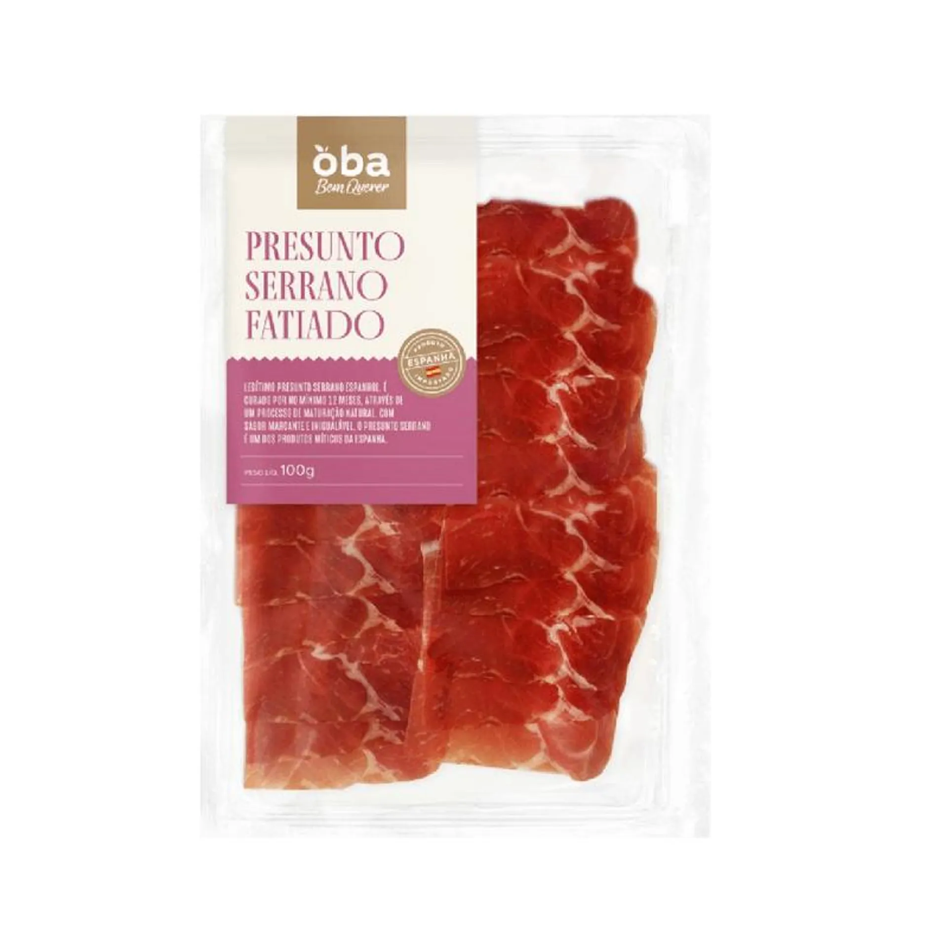 Presunto Serrano Espanhol Fatiado Oba Bem Querer 100 G