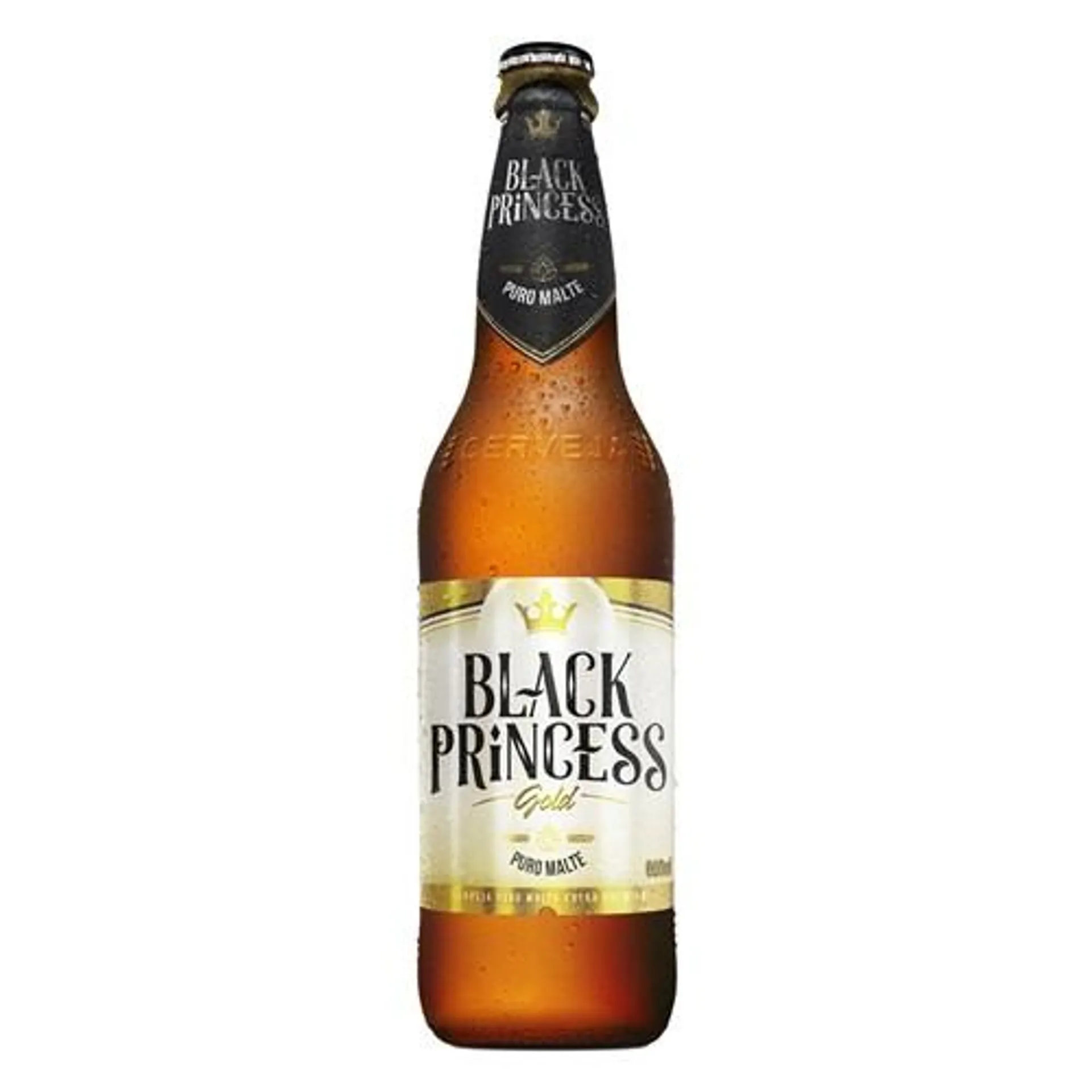 Cerveja American Lager Puro Malte Gold Black Princess Garrafa 600Ml