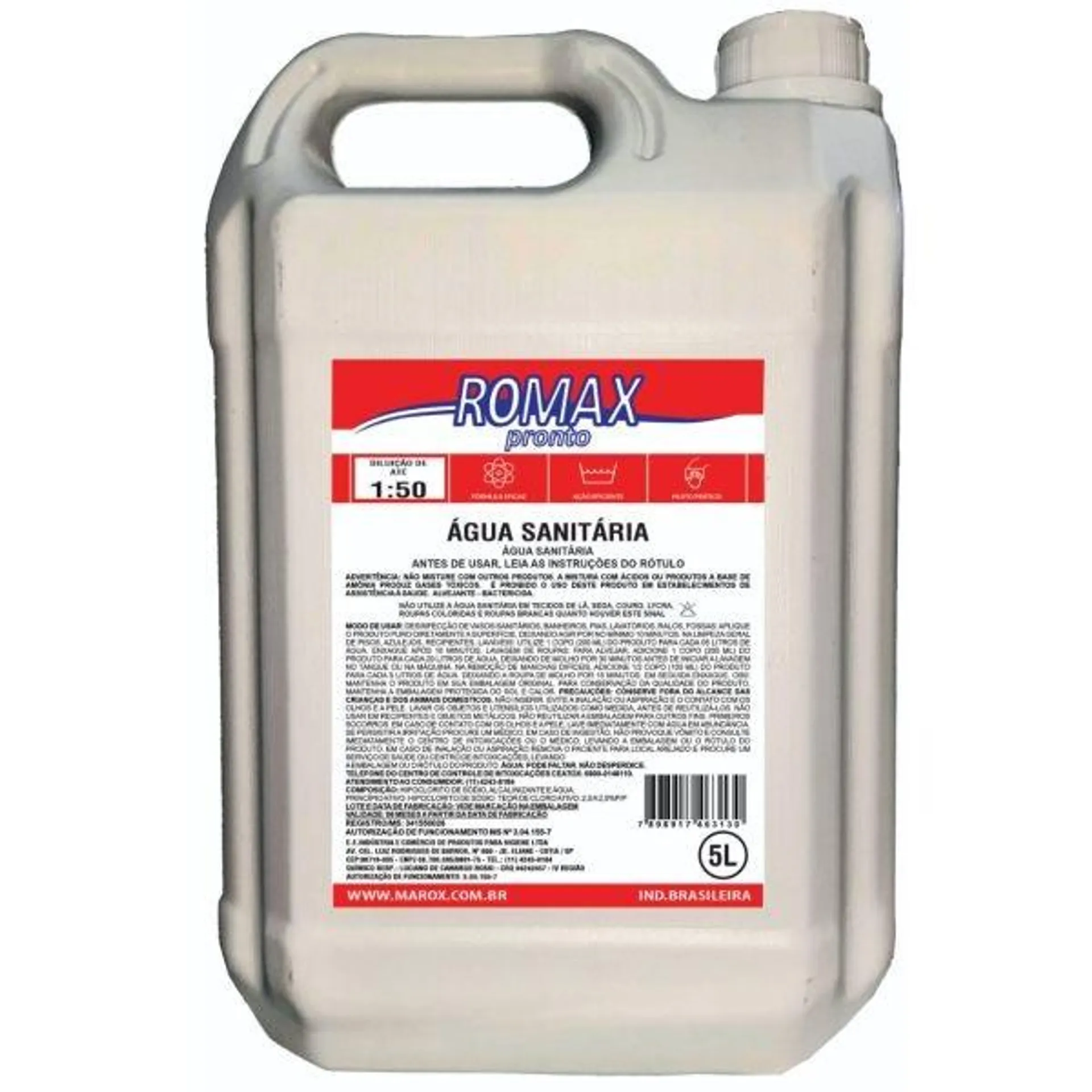 Água Sanitária 5L 1 UN Romax