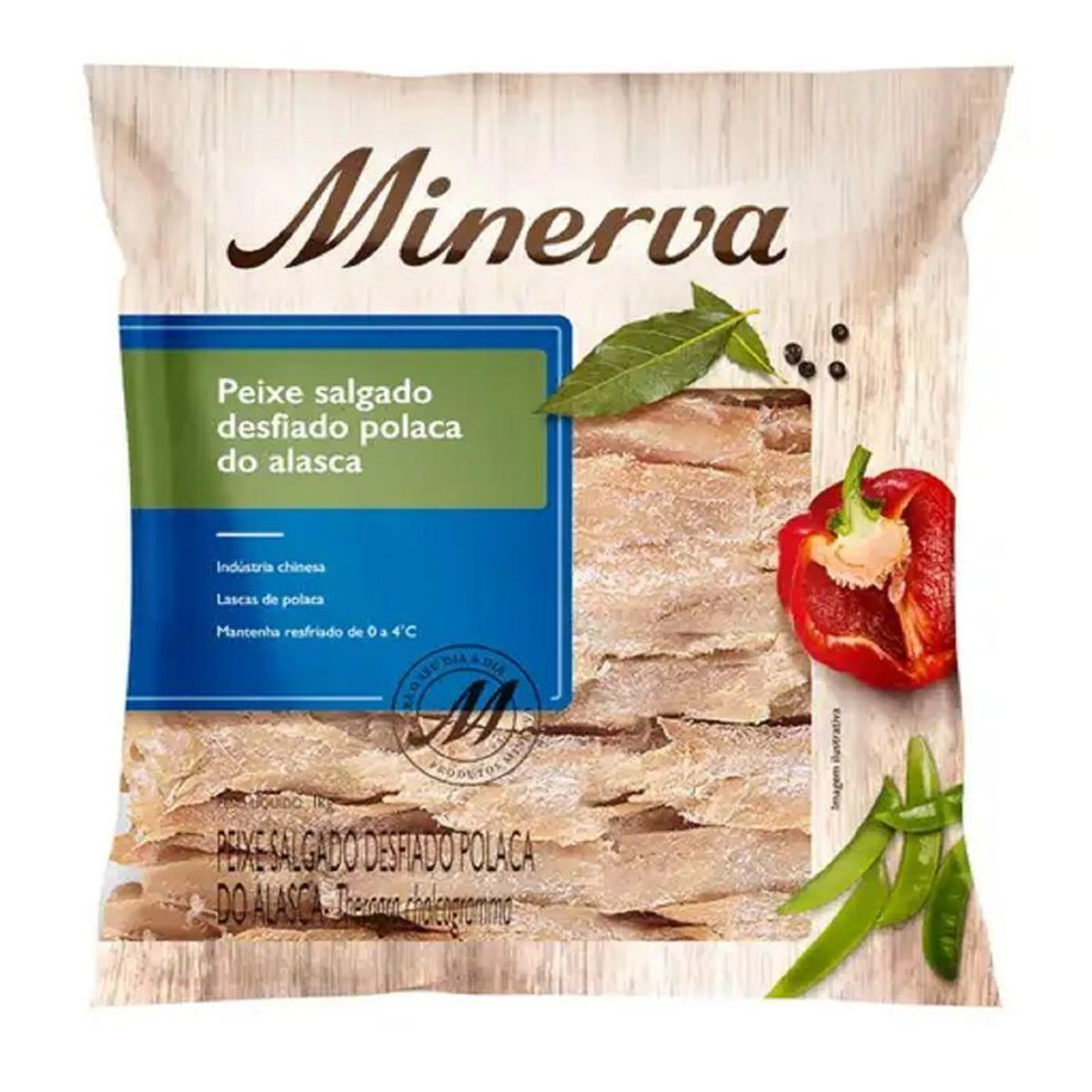 Peixe Polaca Do Alasca Salgado Desfiado Minerva 400g