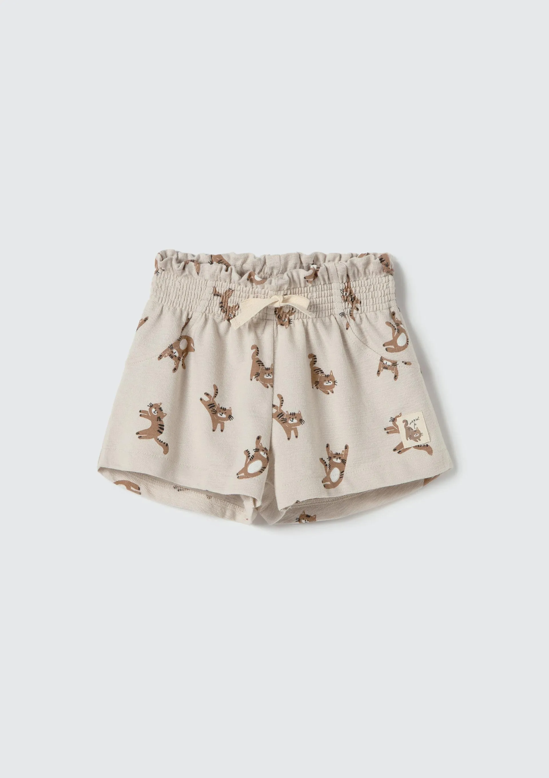 Shorts Infantil Menina Toddler Clochard Estampado - Bege